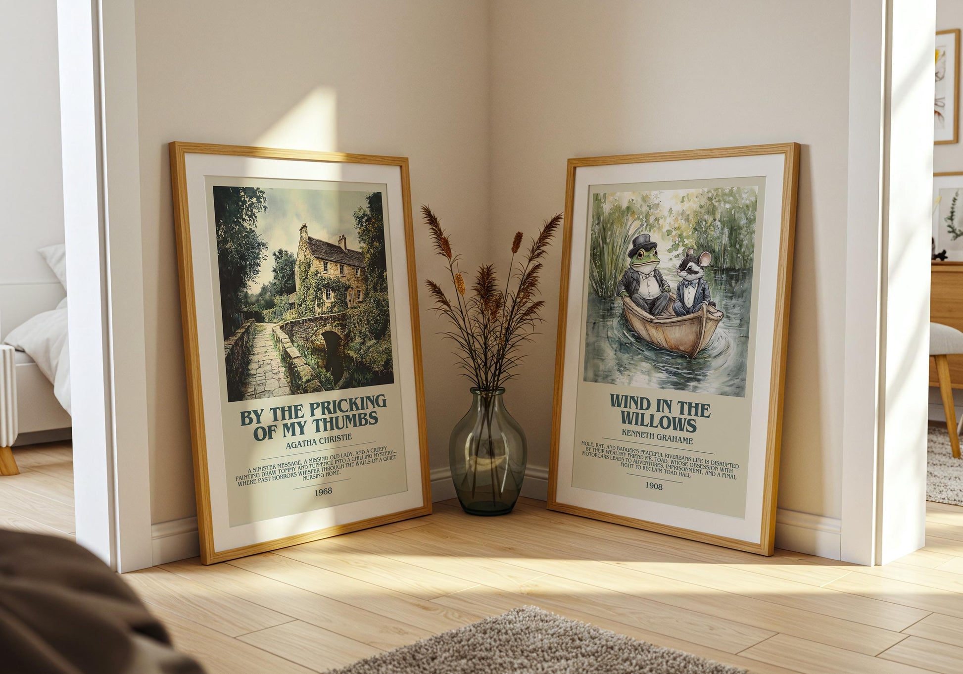 By The Pricking Of My Thumbs Descriptive Poster Print. Free Delivery Wall Art Author & Blurb Book Artwork Novel