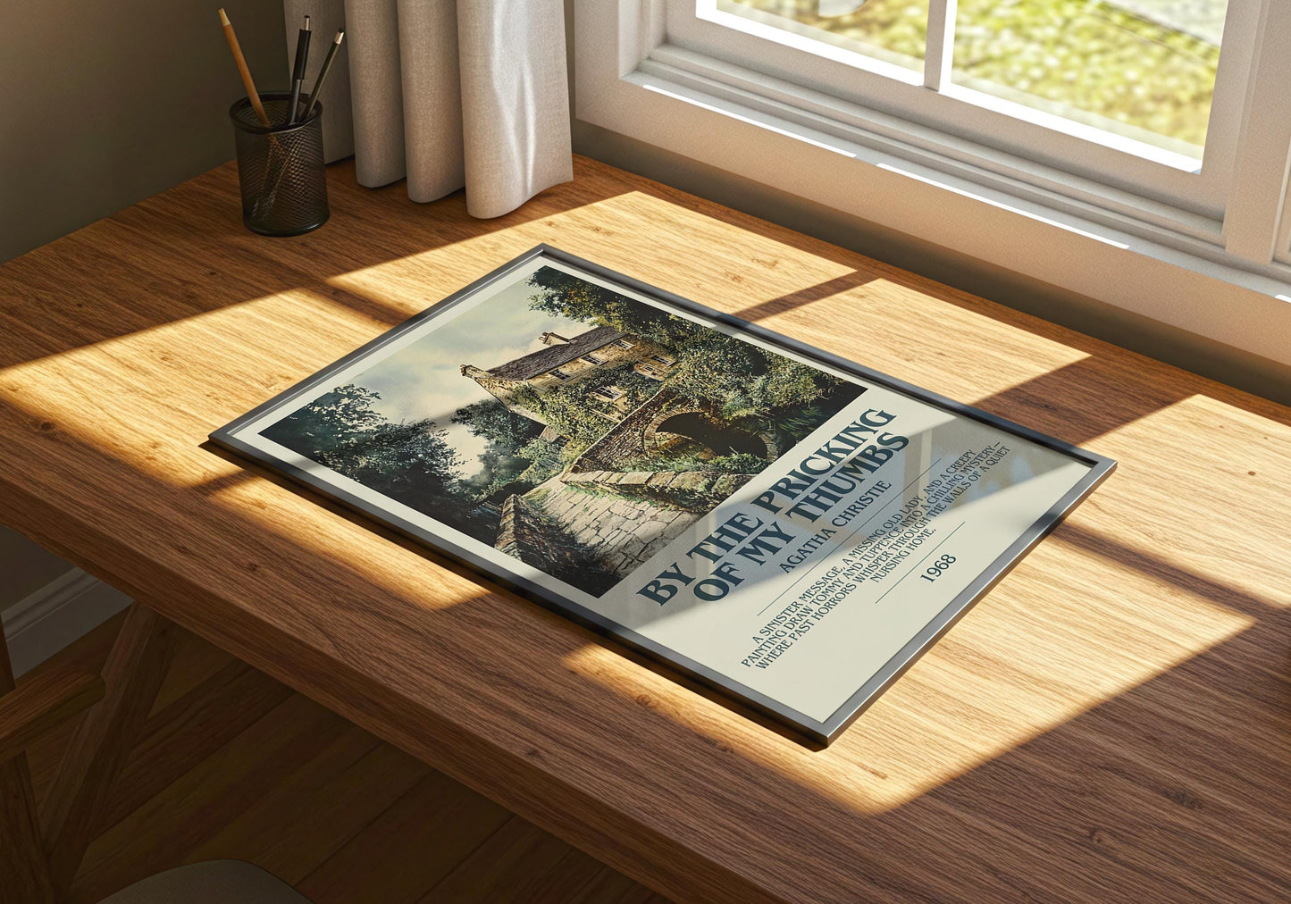 By The Pricking Of My Thumbs | Descriptive Book Poster | Modern