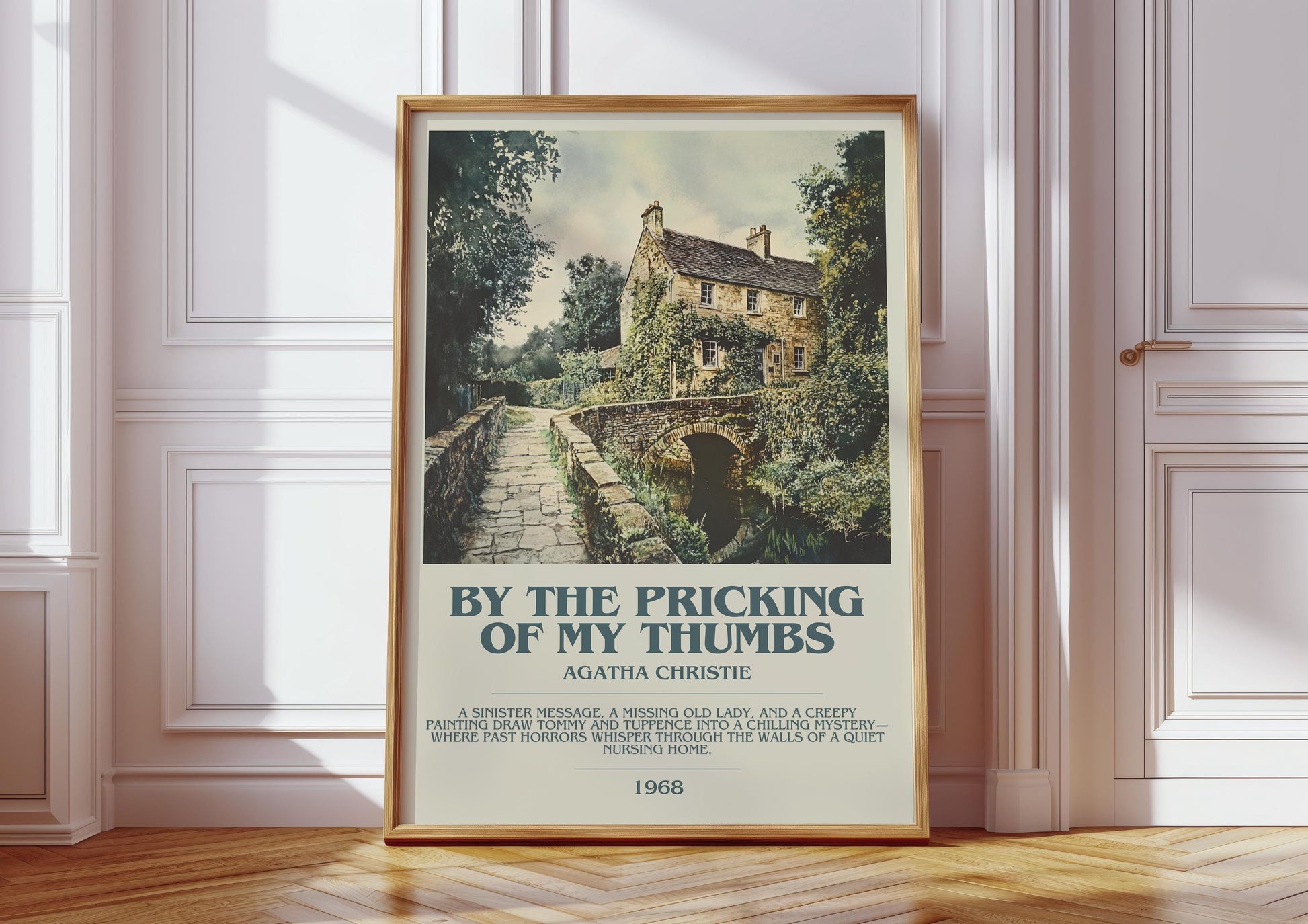 By The Pricking Of My Thumbs Descriptive Poster Print. Free Delivery Wall Art Author & Blurb Book Artwork Novel