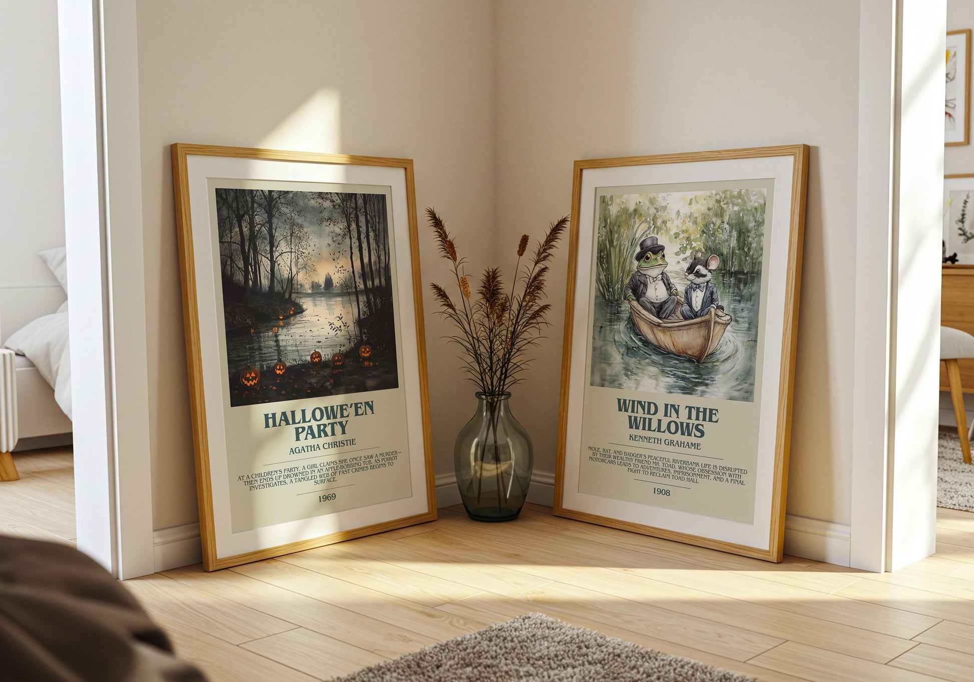 Halloween Party by Agatha Christie Descriptive Poster Print. Free Delivery Wall Art Author & Blurb Book Artwork Novel