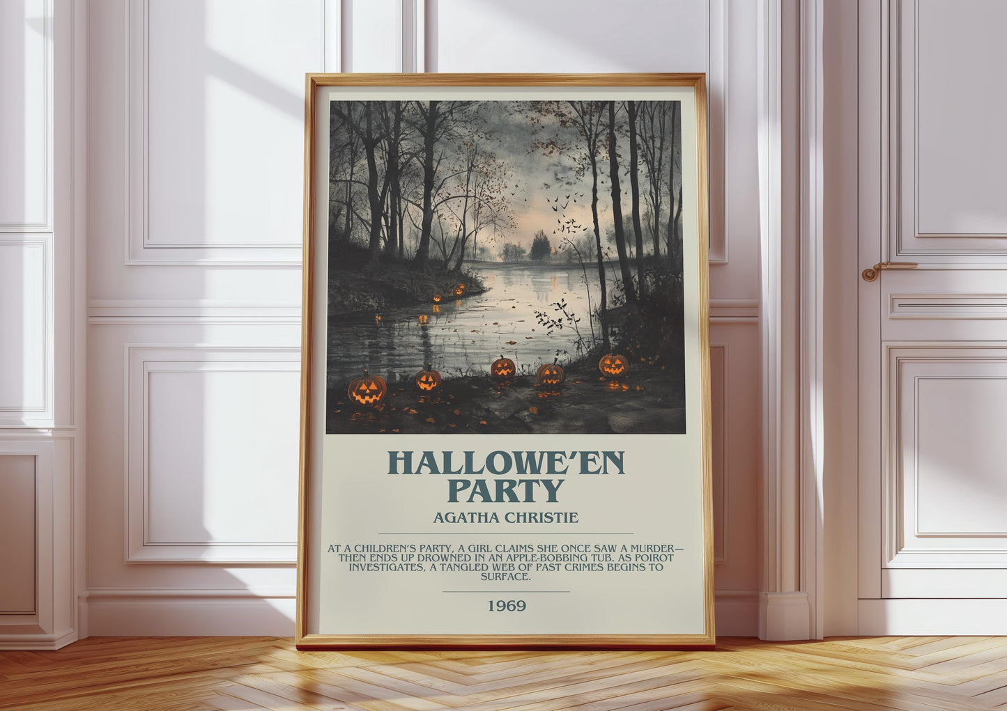 Halloween Party by Agatha Christie | Descriptive Book Poster | Modern
