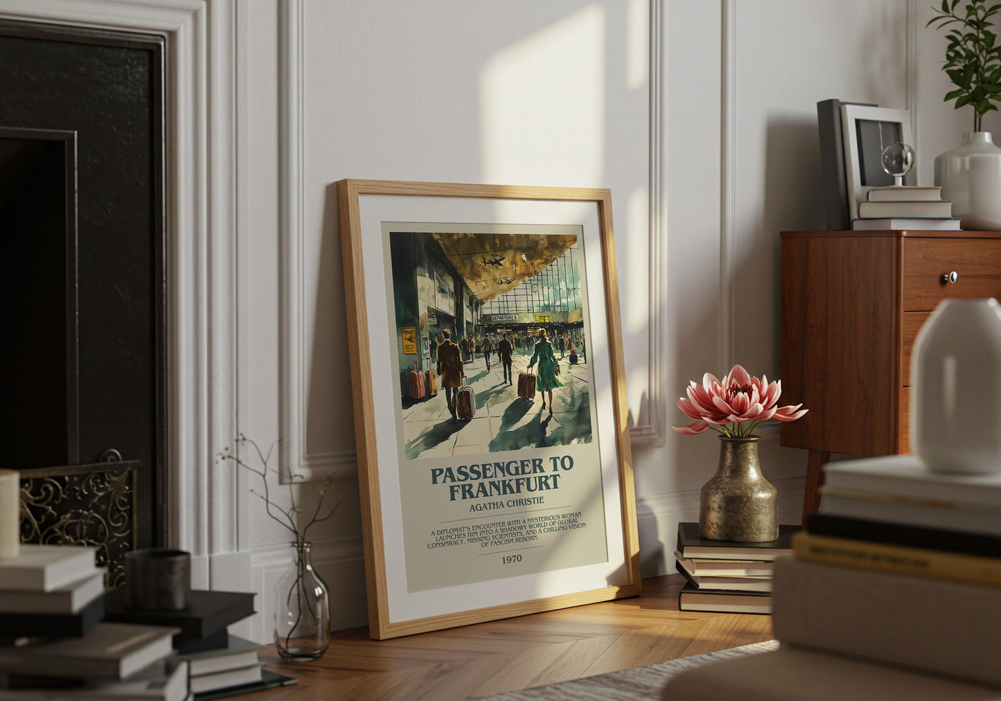 Passenger To Frankfurt by Agatha Christie | Descriptive Book Poster | Modern