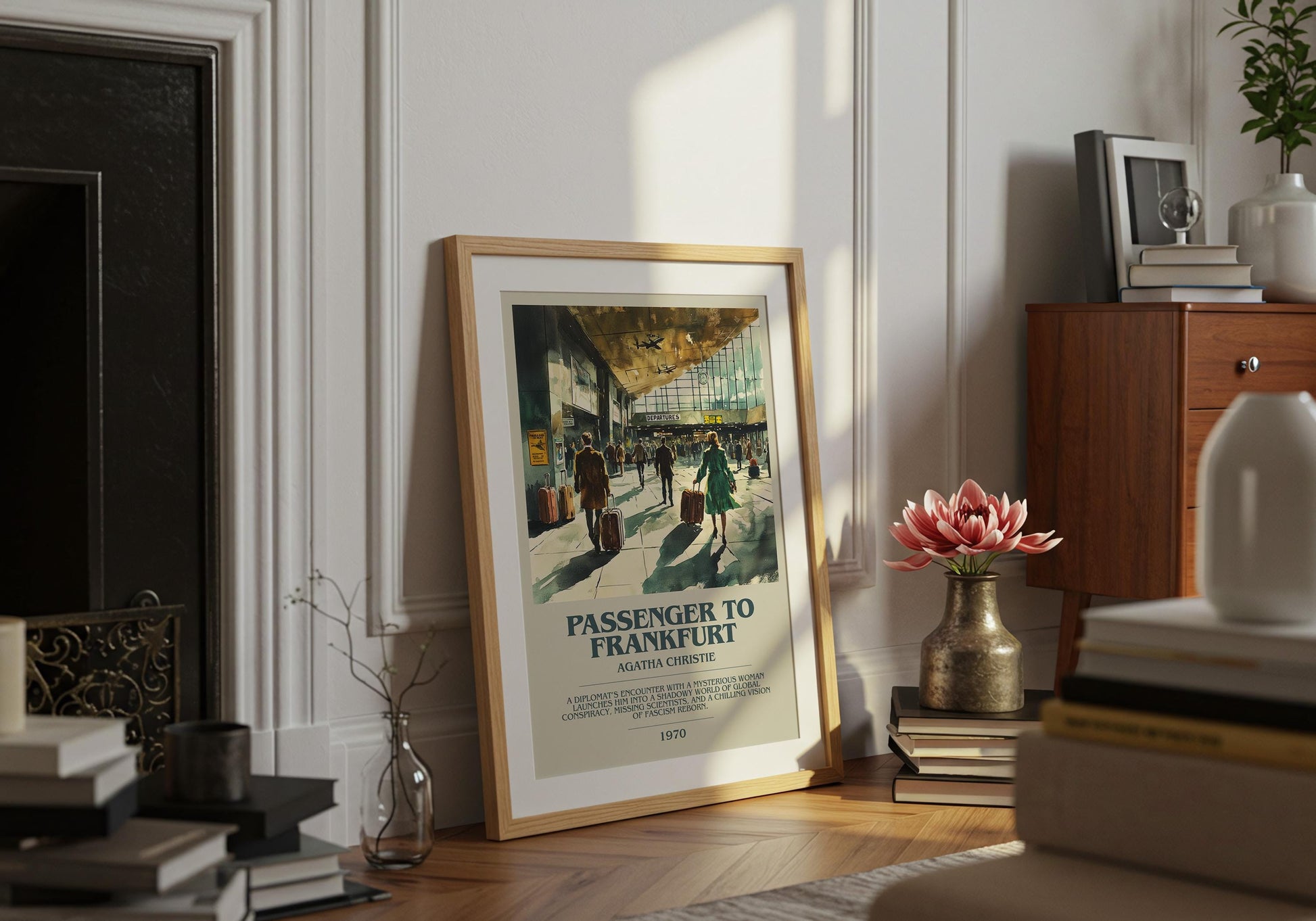 Passenger To Frankfurt by Agatha Christie | Descriptive Book Poster | Modern