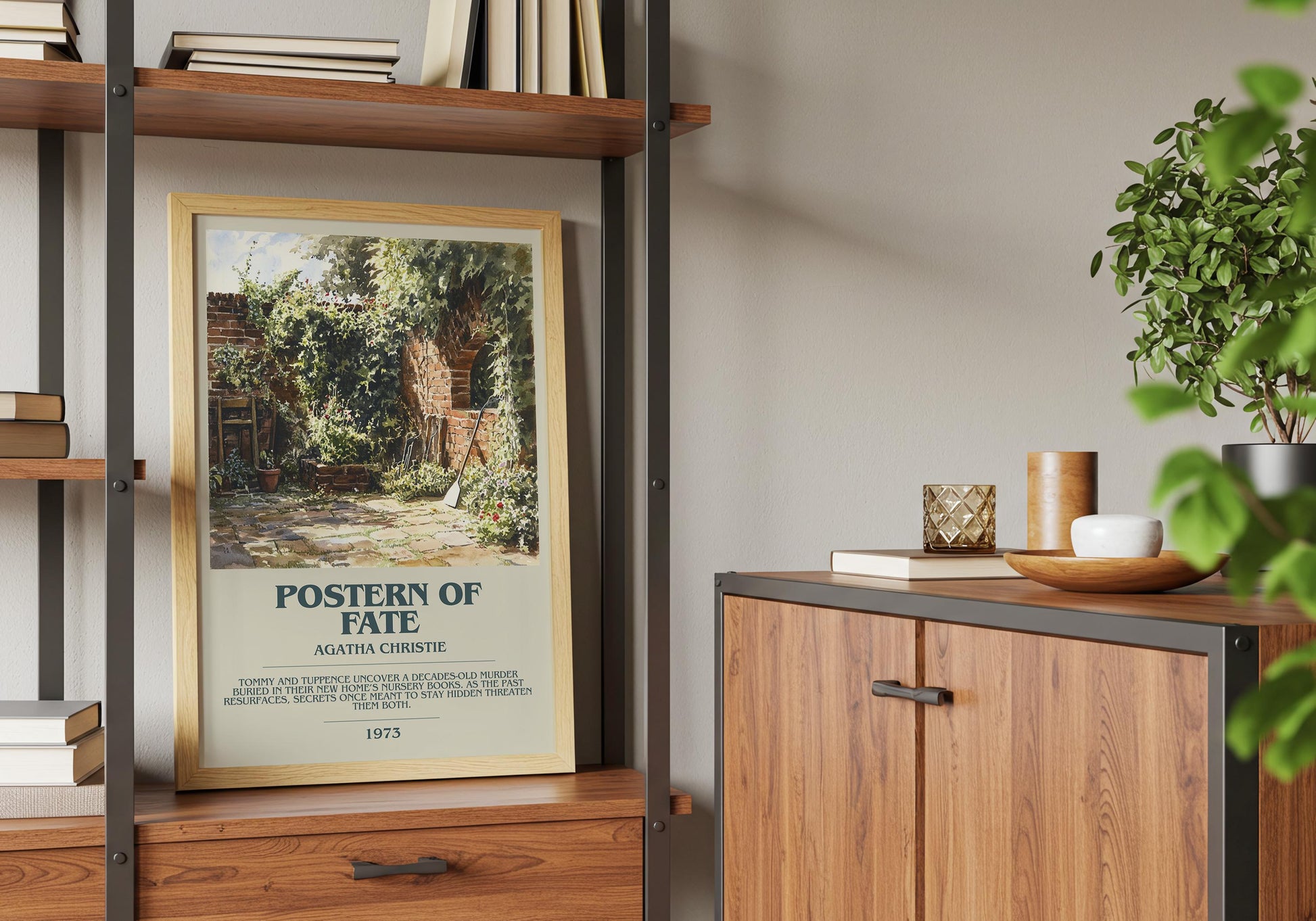 Postern Of Fate by Agatha Christie Descriptive Poster Print. Free Delivery Wall Art Author & Blurb Book Artwork Novel