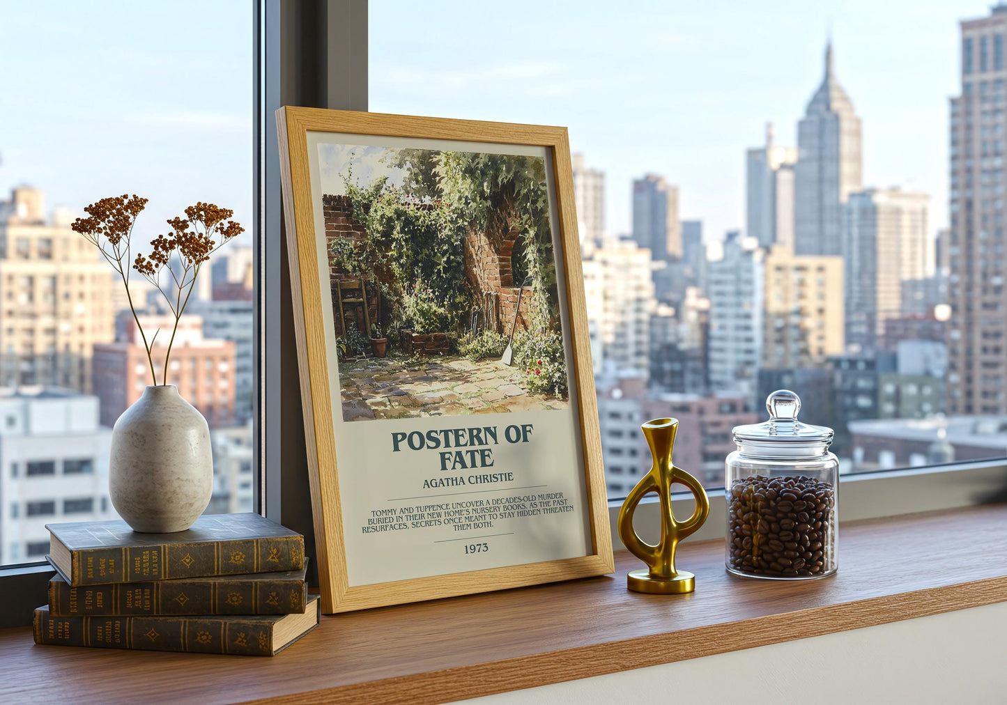 Postern Of Fate by Agatha Christie Descriptive Poster Print. Free Delivery Wall Art Author & Blurb Book Artwork Novel