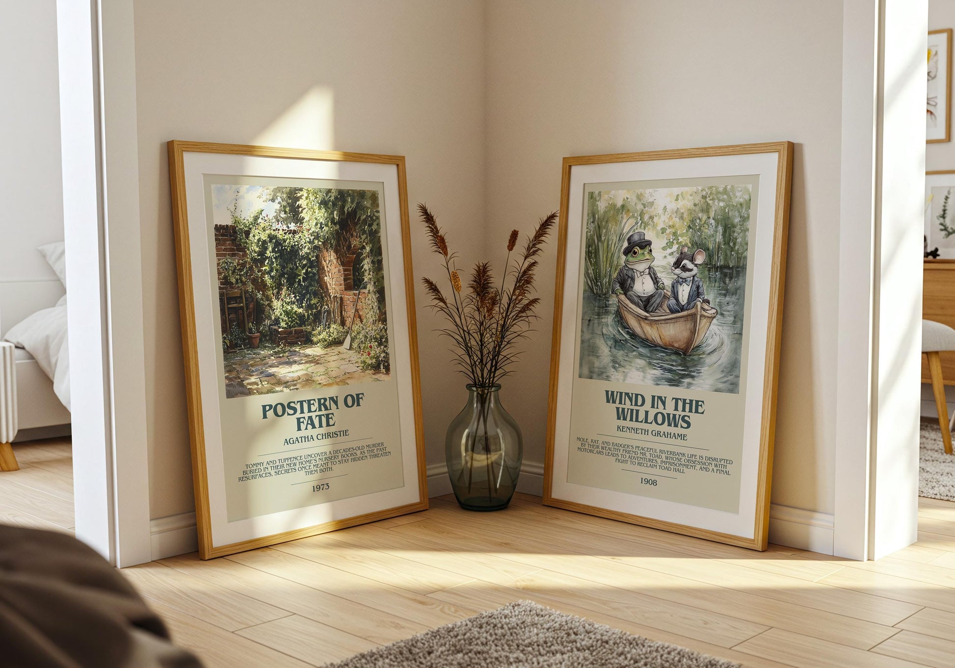 Postern Of Fate by Agatha Christie Descriptive Poster Print. Free Delivery Wall Art Author & Blurb Book Artwork Novel