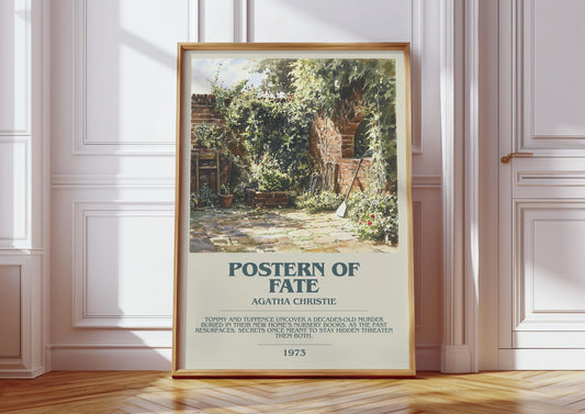 Postern Of Fate by Agatha Christie Descriptive Poster Print. Free Delivery Wall Art Author & Blurb Book Artwork Novel