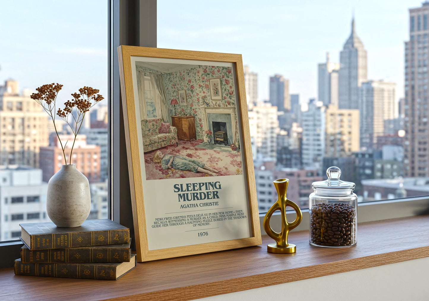 Sleeping Murder by Agatha Christie | Descriptive Book Poster | Modern