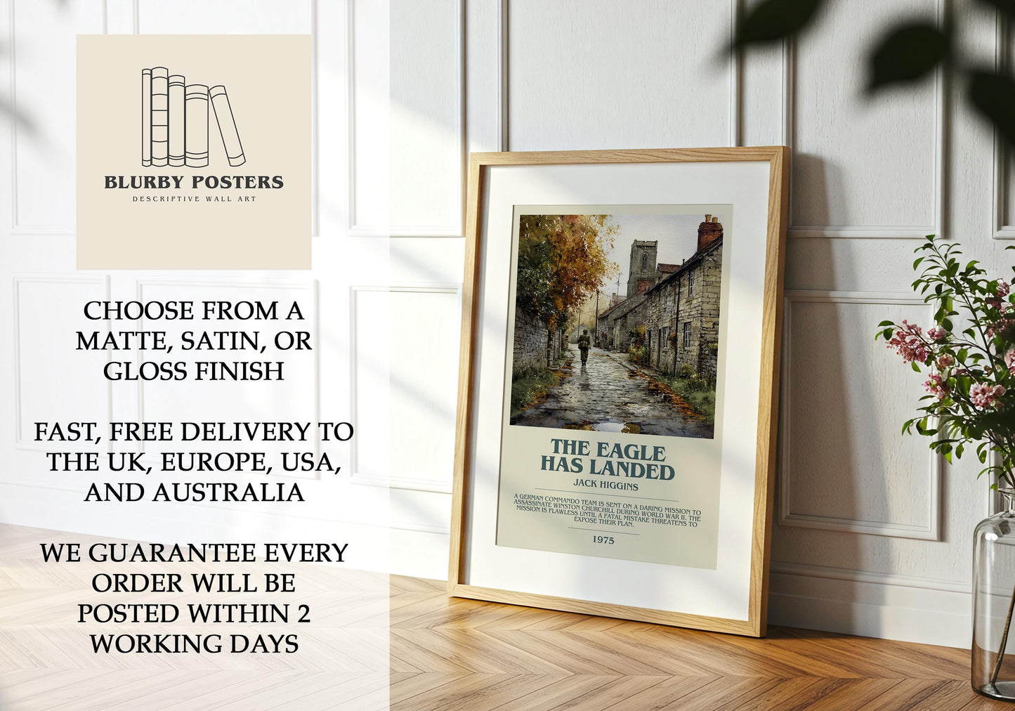 The Eagle Has Landed by Jack Higgins | Descriptive Book Poster | Modern