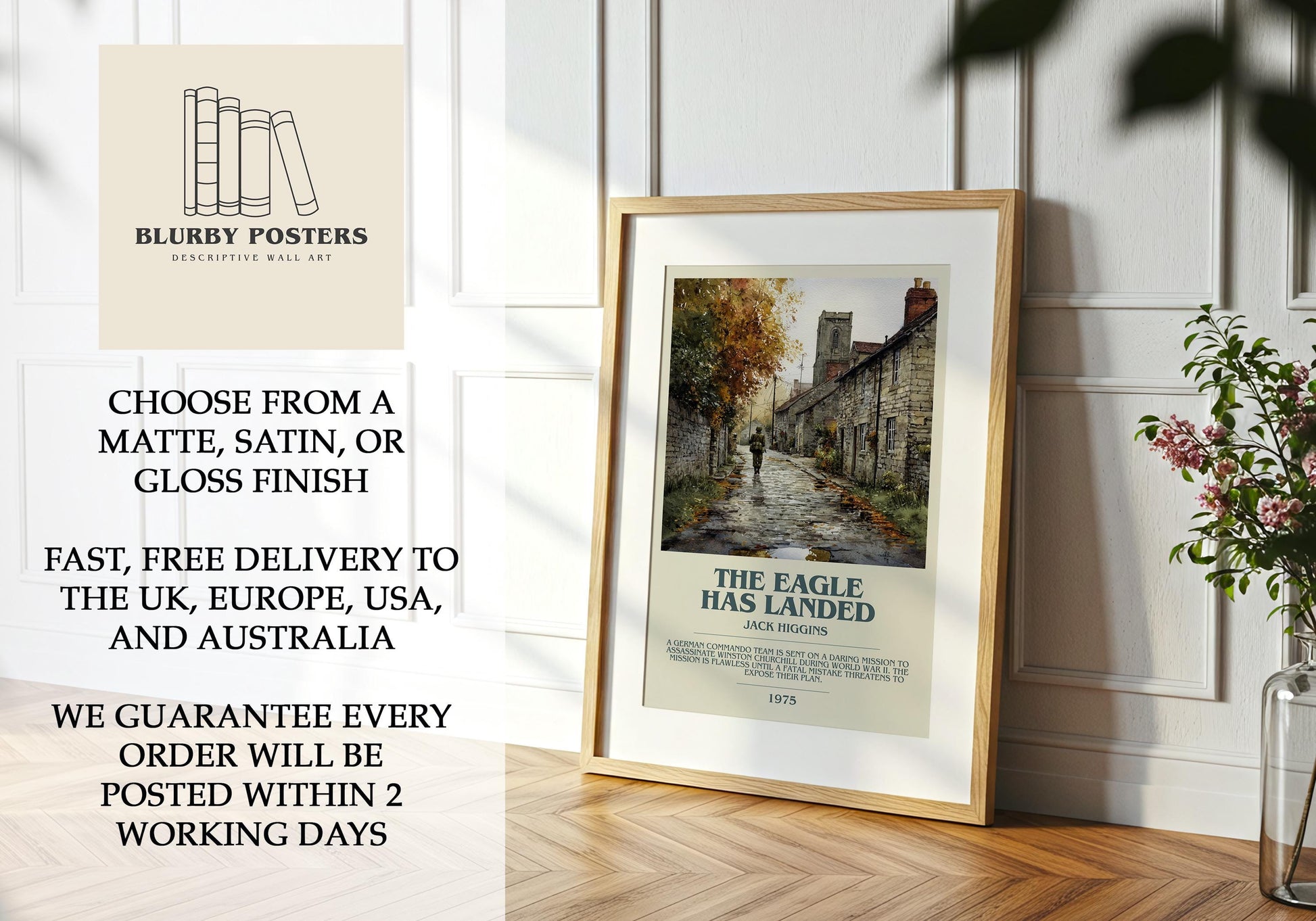 The Eagle Has Landed by Jack Higgins | Descriptive Book Poster | Modern