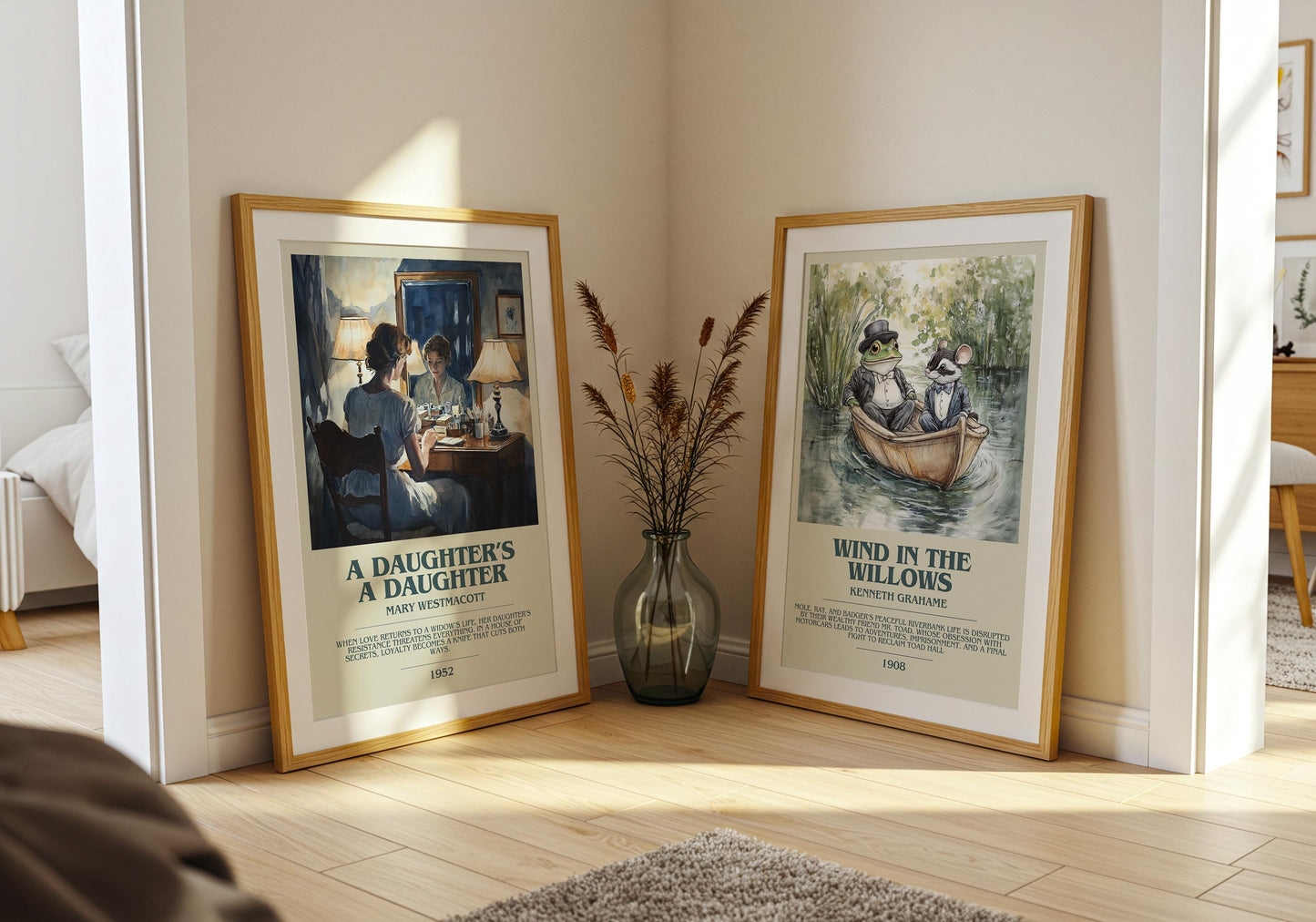 A Daughters A Daughter by Mary Westmacott Descriptive Poster Print. Free Delivery Wall Art Author & Blurb Book Artwork Novel