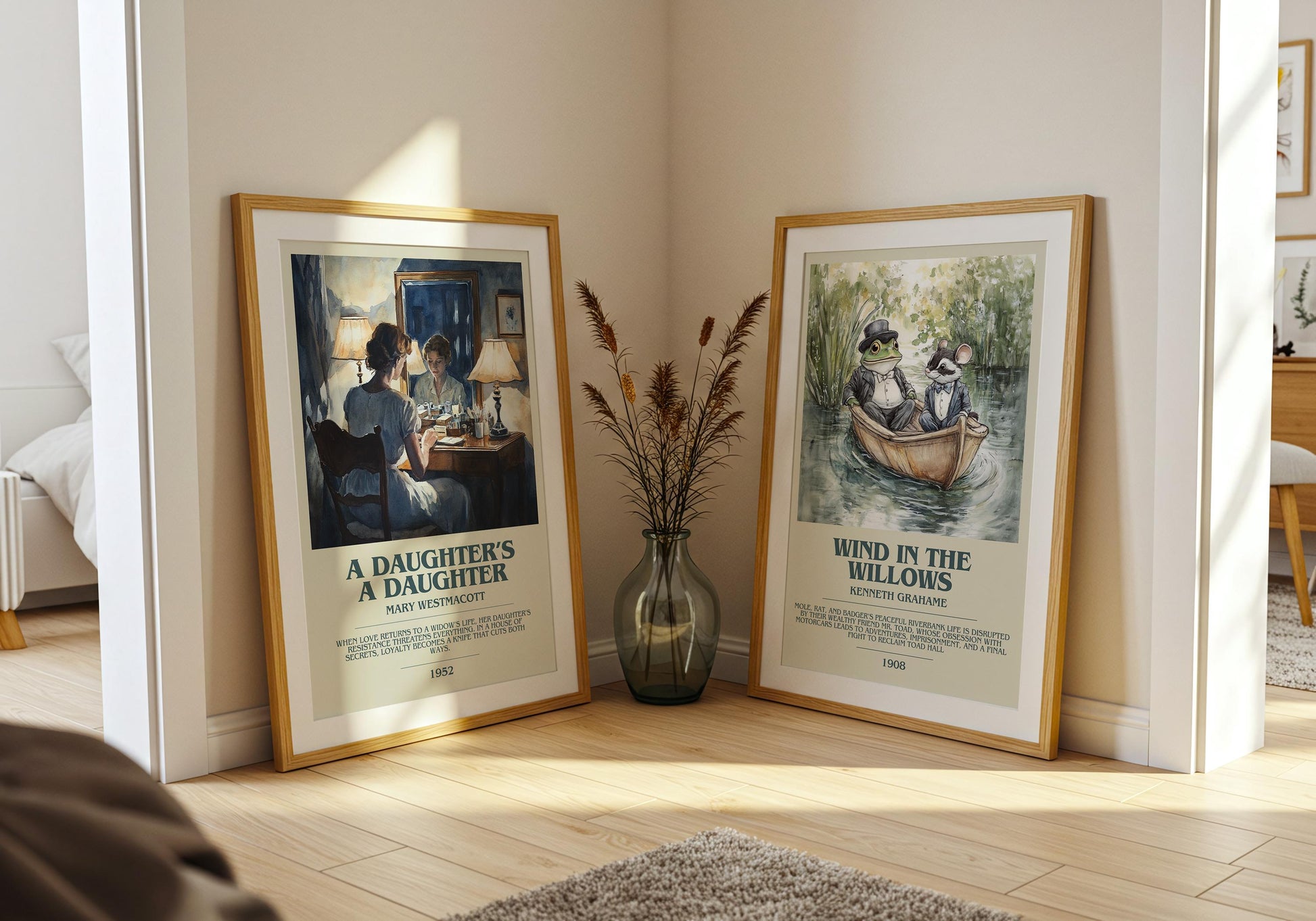 A Daughters A Daughter by Mary Westmacott Descriptive Poster Print. Free Delivery Wall Art Author & Blurb Book Artwork Novel
