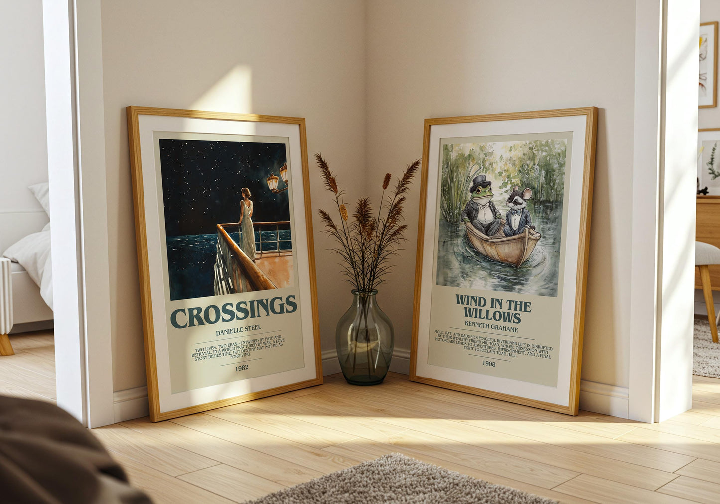 Crossings by Danielle Steel Descriptive Poster Print. Free Delivery Wall Art Author & Blurb Book Artwork Novel