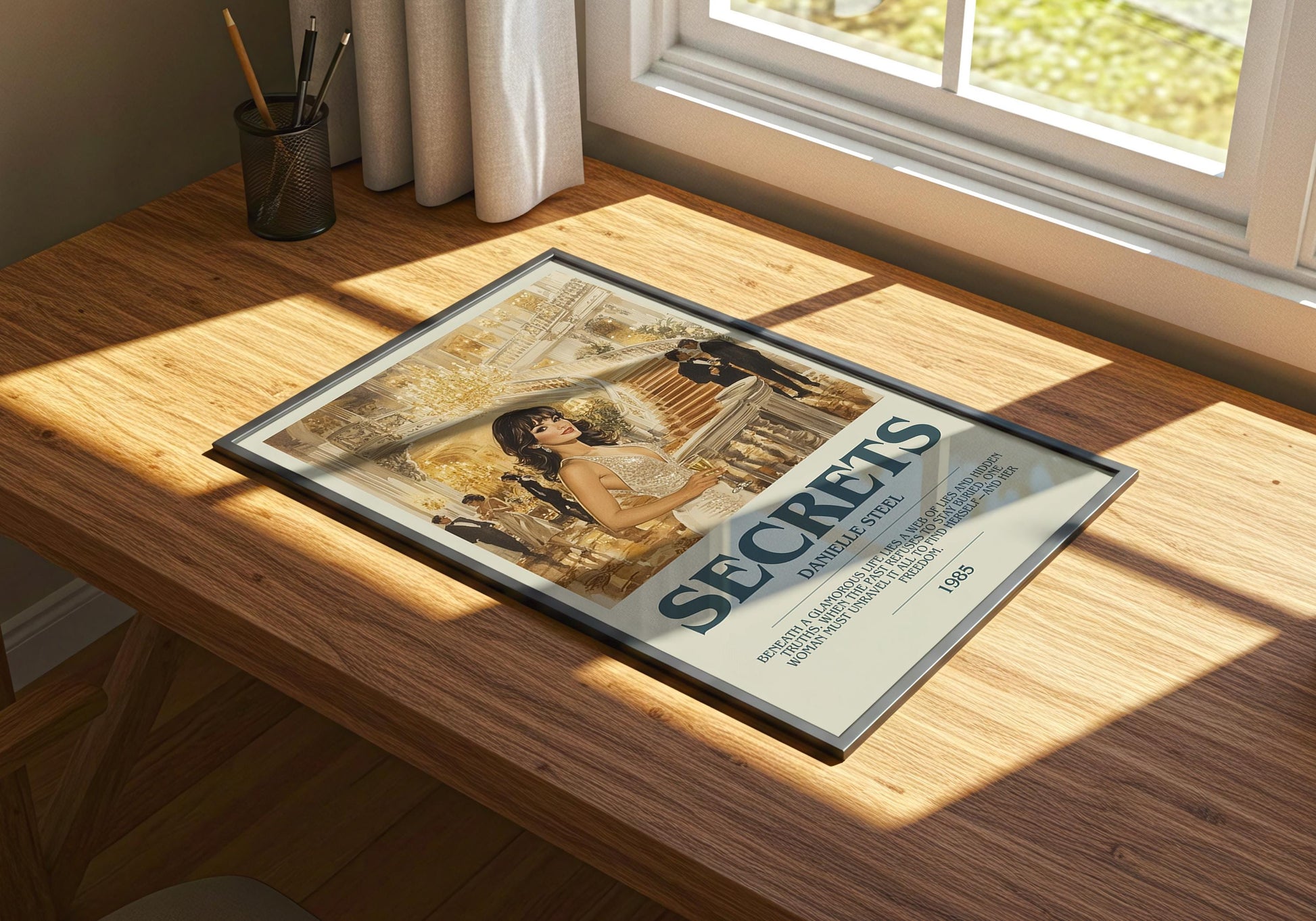 Secrets by Danielle Steel Descriptive Poster Print. Free Delivery Wall Art Author & Blurb Book Artwork Novel
