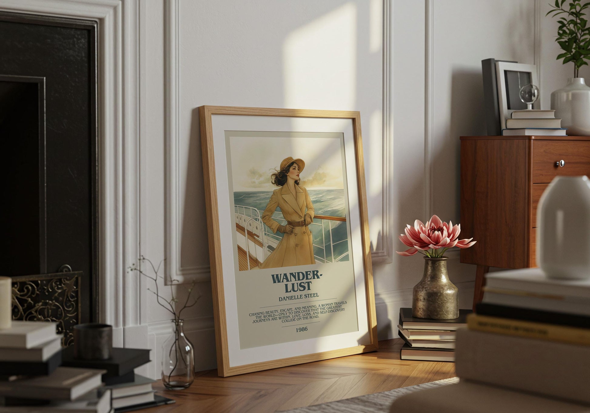 Wanderlust by Danielle Steel Descriptive Poster Print. Free Delivery Wall Art Author & Blurb Book Artwork Novel
