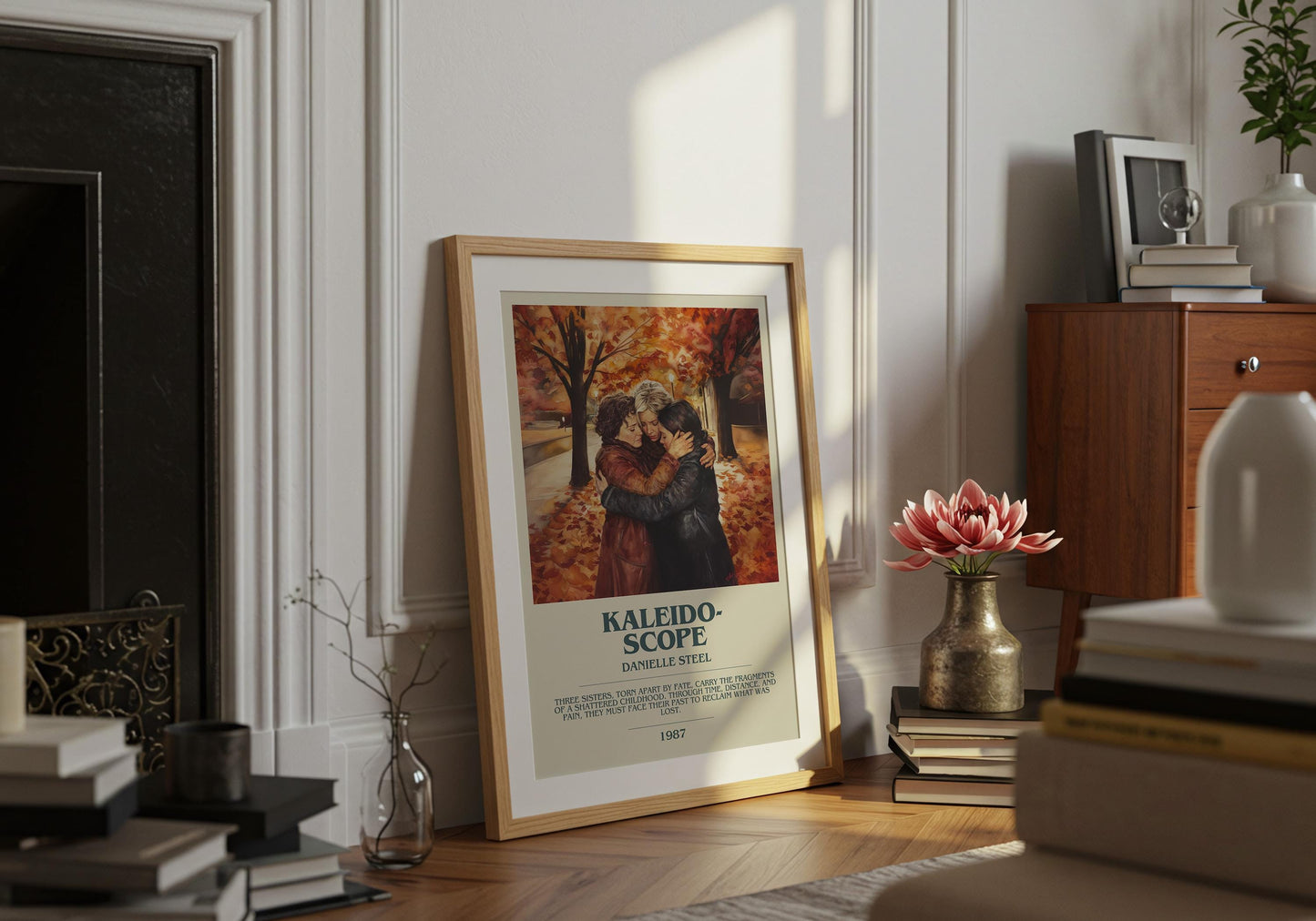 Kaleidoscope by Danielle Steel Descriptive Poster Print. Free Delivery Wall Art Author & Blurb Book Artwork Novel