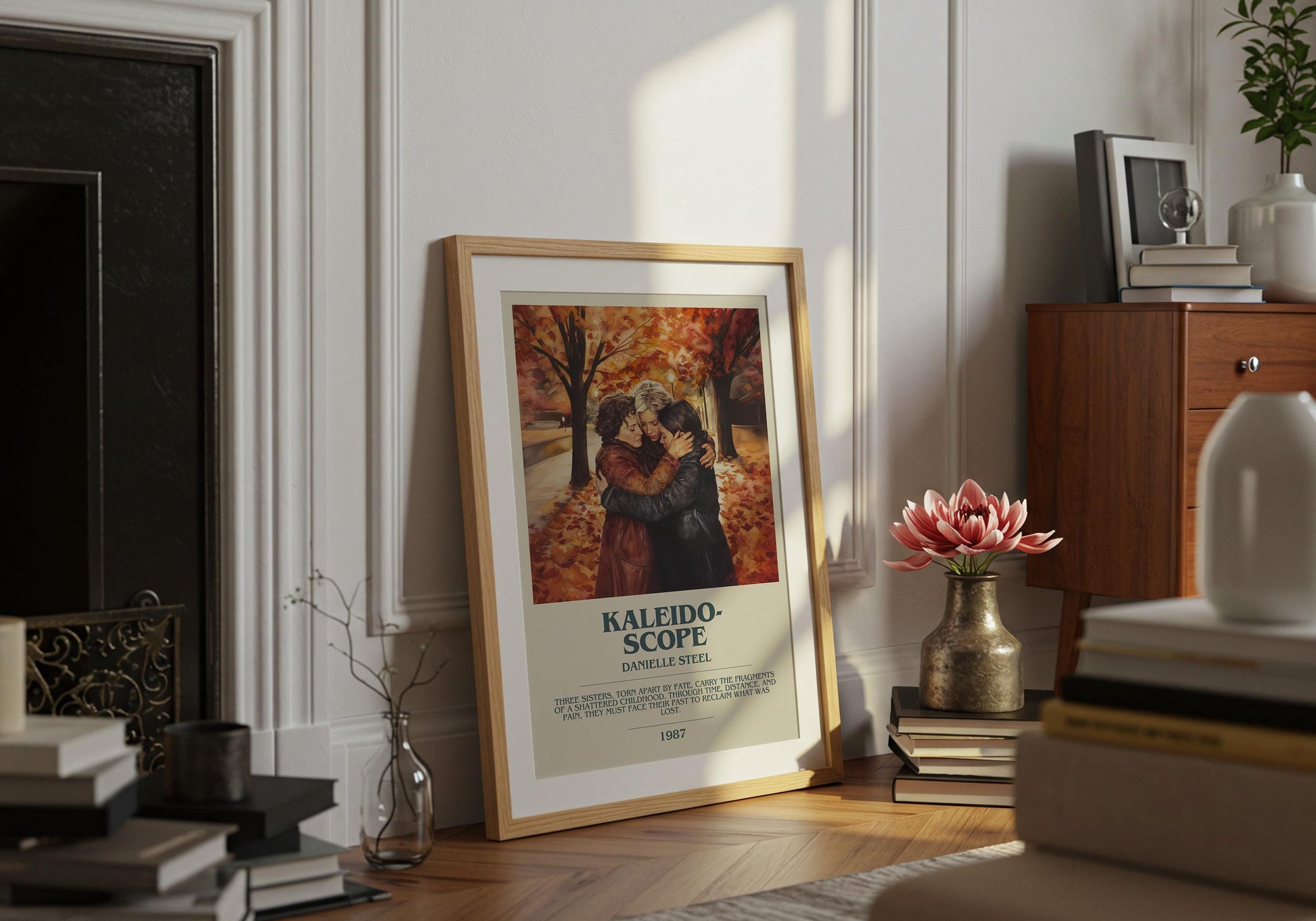 Kaleidoscope by Danielle Steel Descriptive Poster Print. Free Delivery Wall Art Author & Blurb Book Artwork Novel