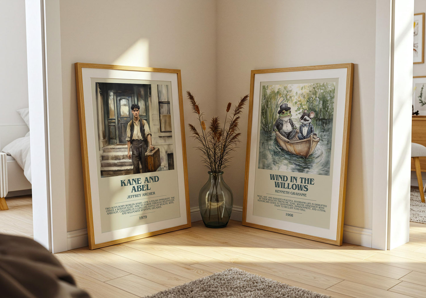 Kane and Abel by Jeffrey Archer Descriptive Poster Print. Free Delivery Wall Art Author & Blurb Book Artwork Novel