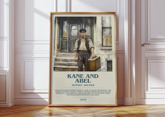 Kane and Abel by Jeffrey Archer Descriptive Poster Print. Free Delivery Wall Art Author & Blurb Book Artwork Novel