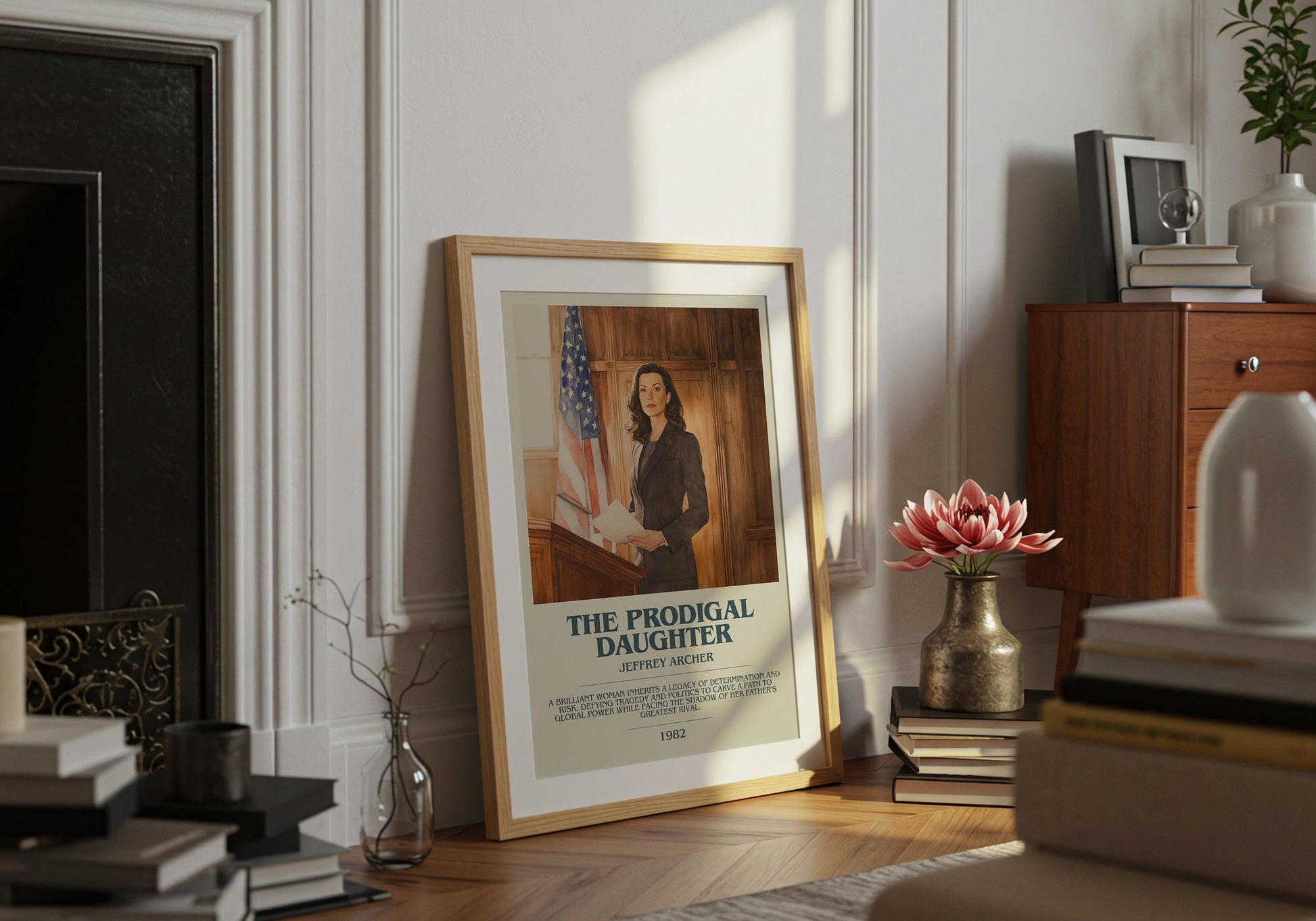 The Prodigal Daughter by Jeffrey Archer Descriptive Poster Print. Free Delivery Wall Art Author & Blurb Book Artwork Novel