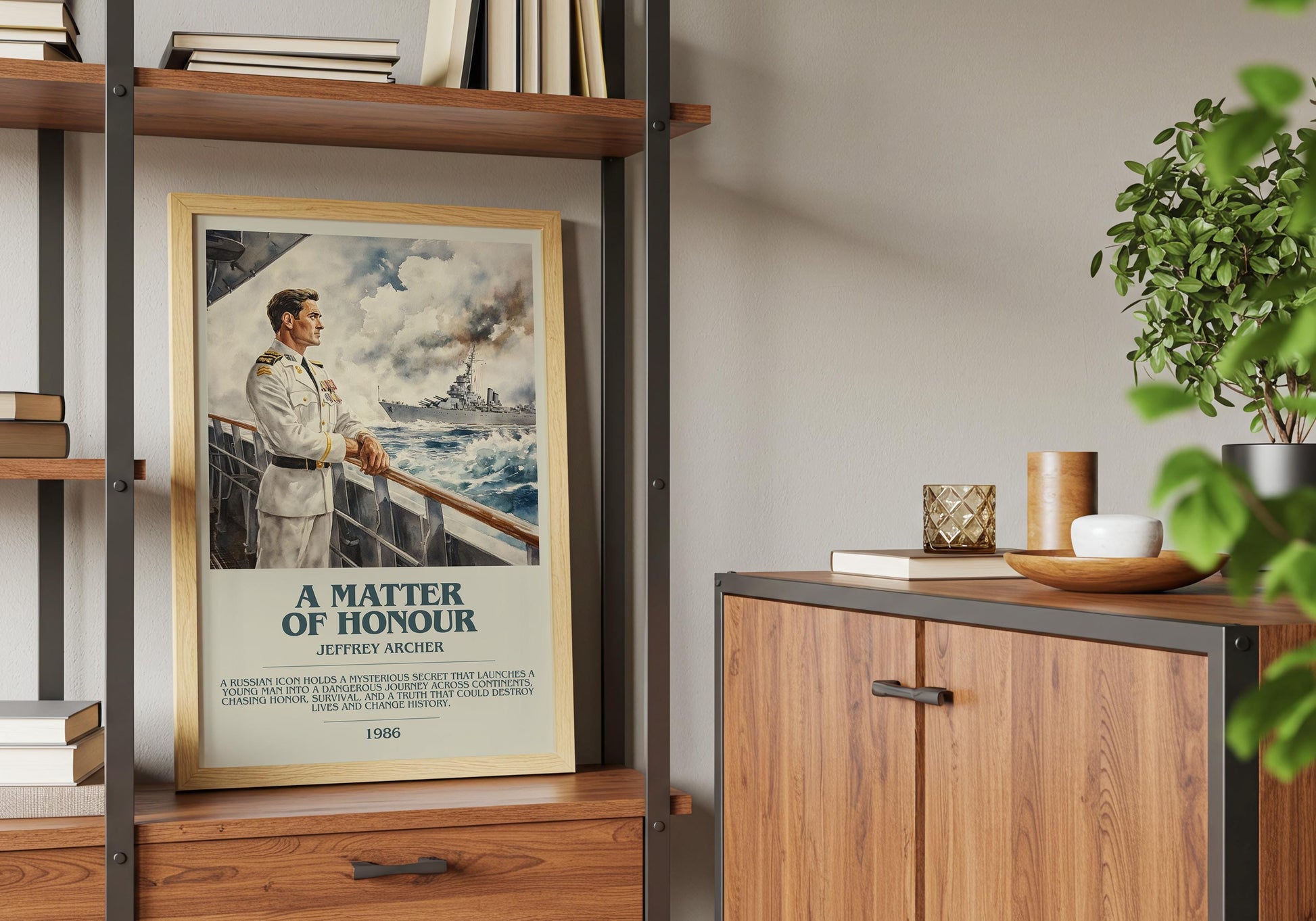 A Matter Of Honour by Jeffrey Archer Descriptive Poster Print. Free Delivery Wall Art Author & Blurb Book Artwork Novel