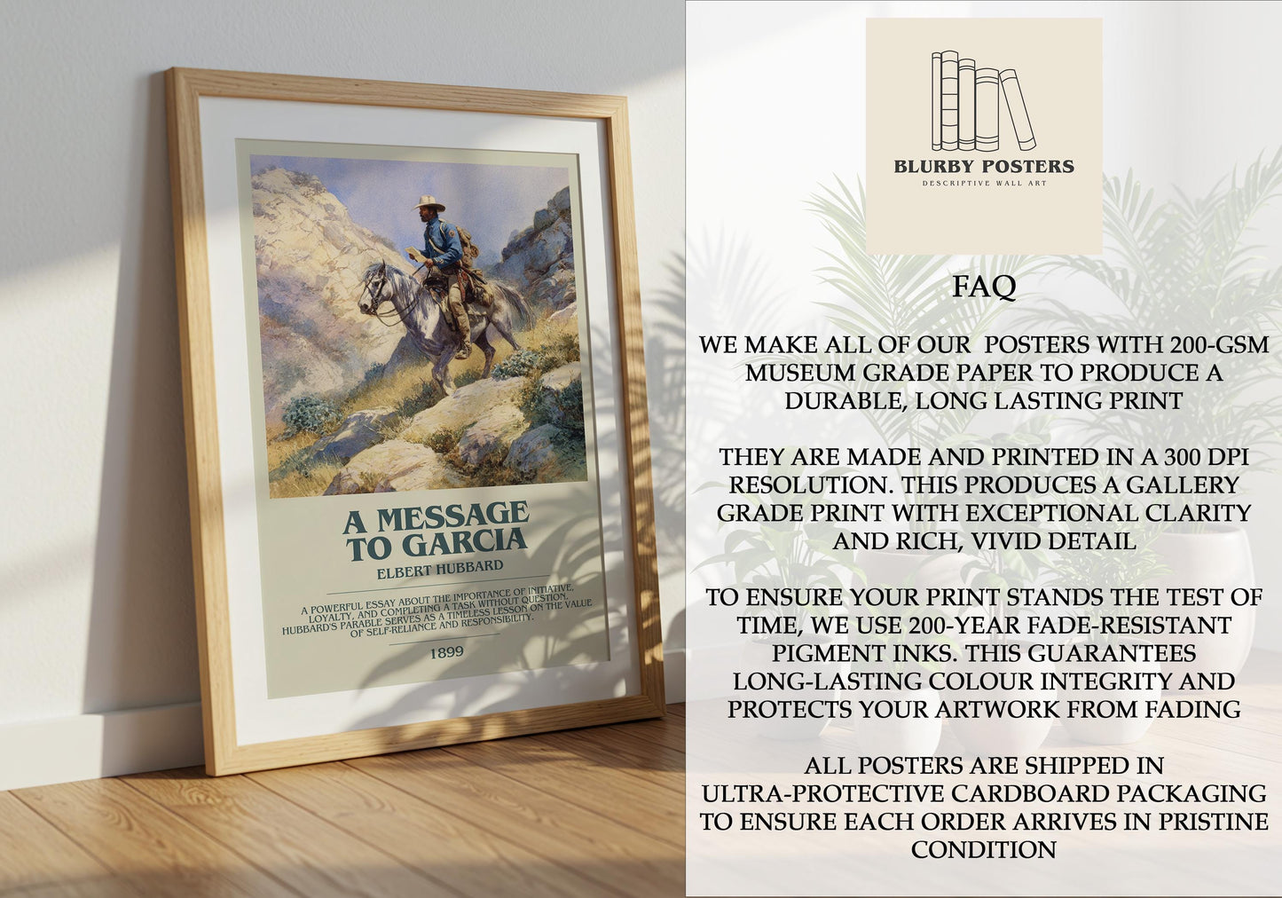 A Message To Garcia by Elbert Hubbard | Descriptive Book Poster | Modern