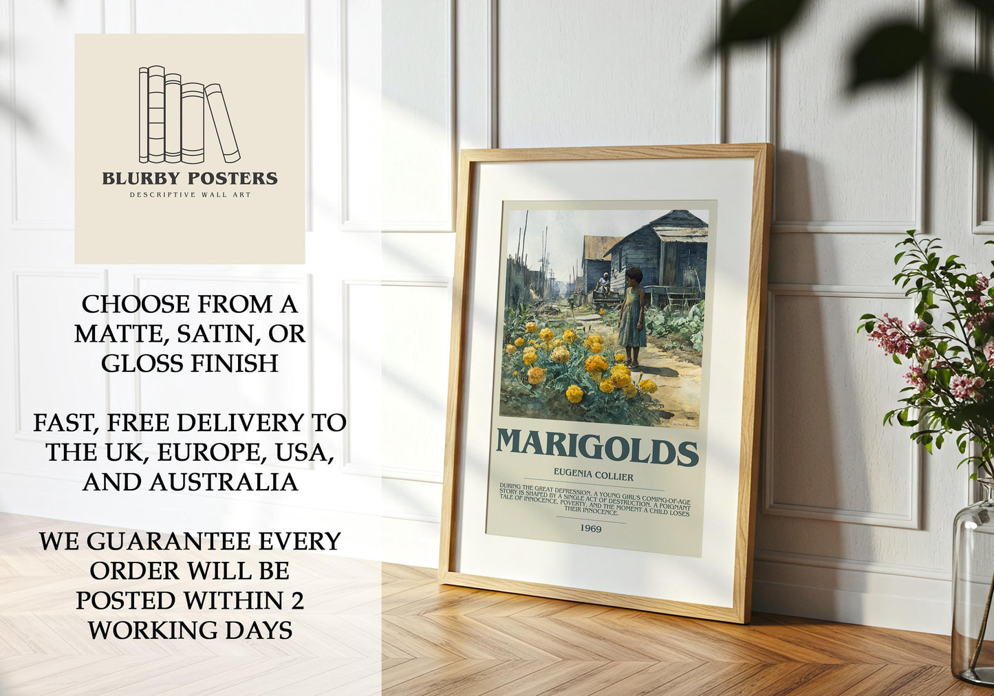 Marigolds by Eugenia Collier | Descriptive Book Poster | Modern