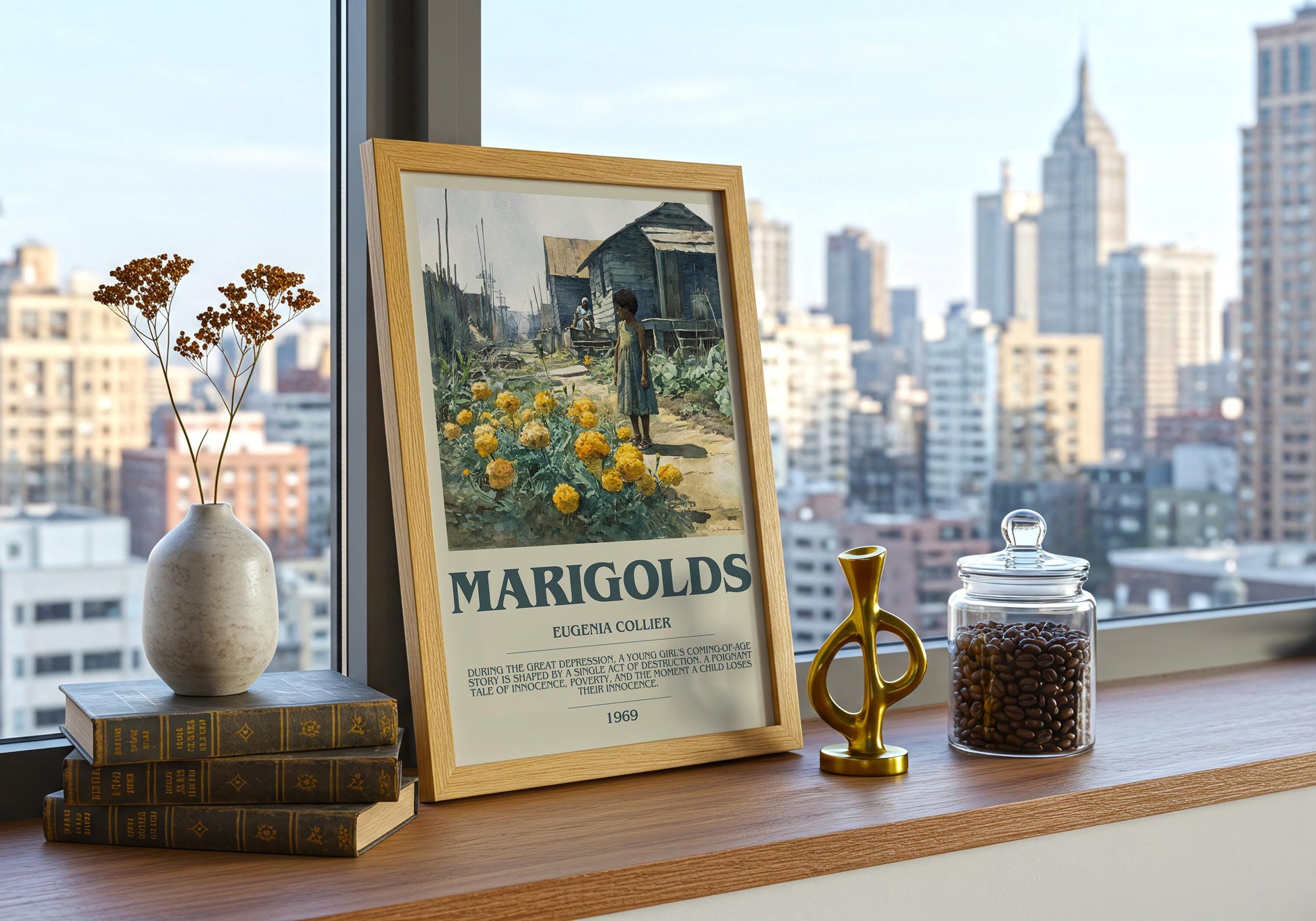 Marigolds by Eugenia Collier | Descriptive Book Poster | Modern