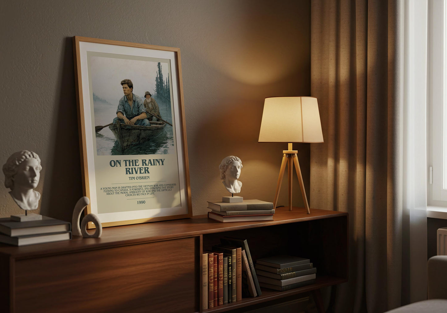 On The Rainy River by Tim O'Brien | Descriptive Book Poster | Modern