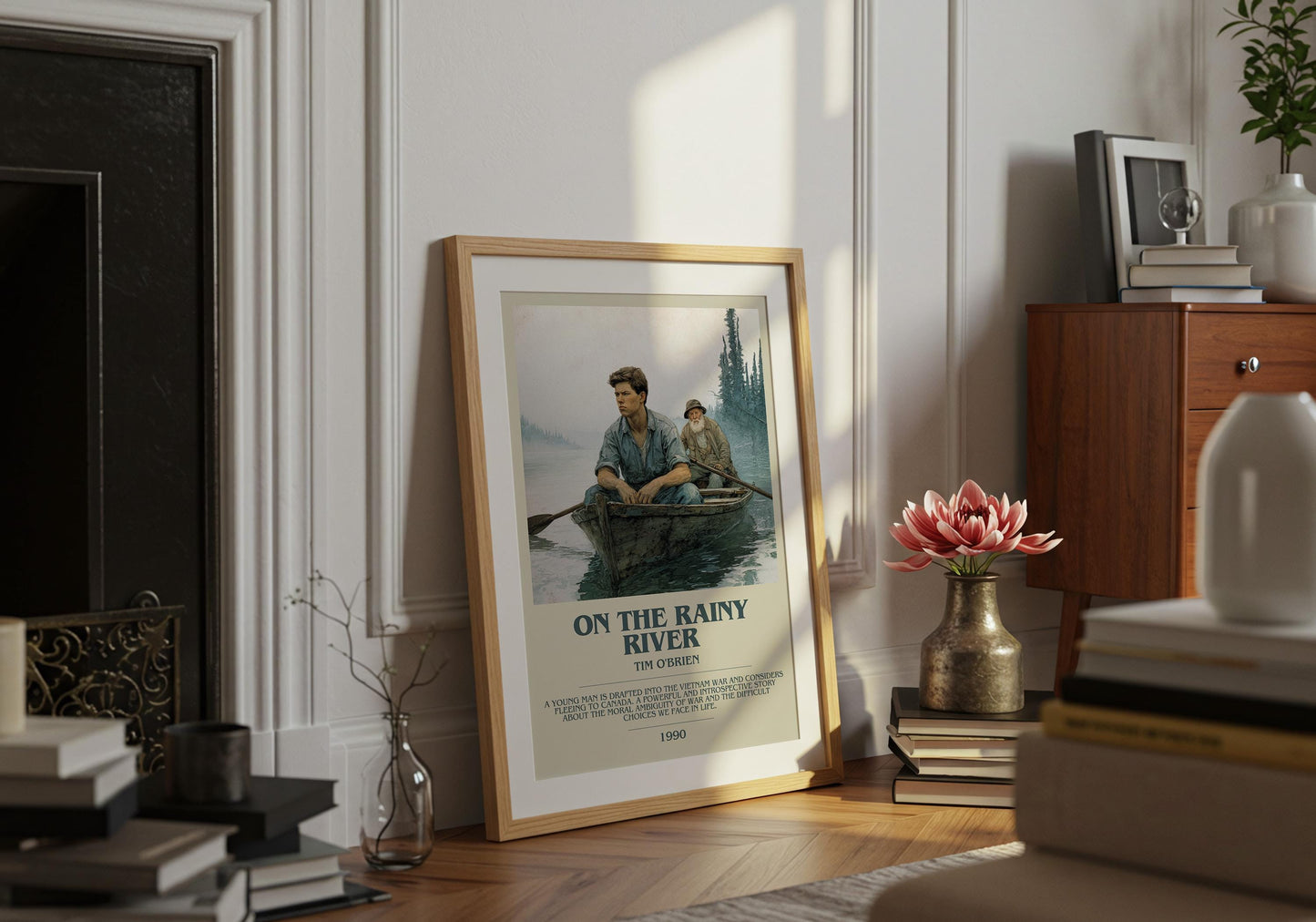 On The Rainy River by Tim O'Brien | Descriptive Book Poster | Modern