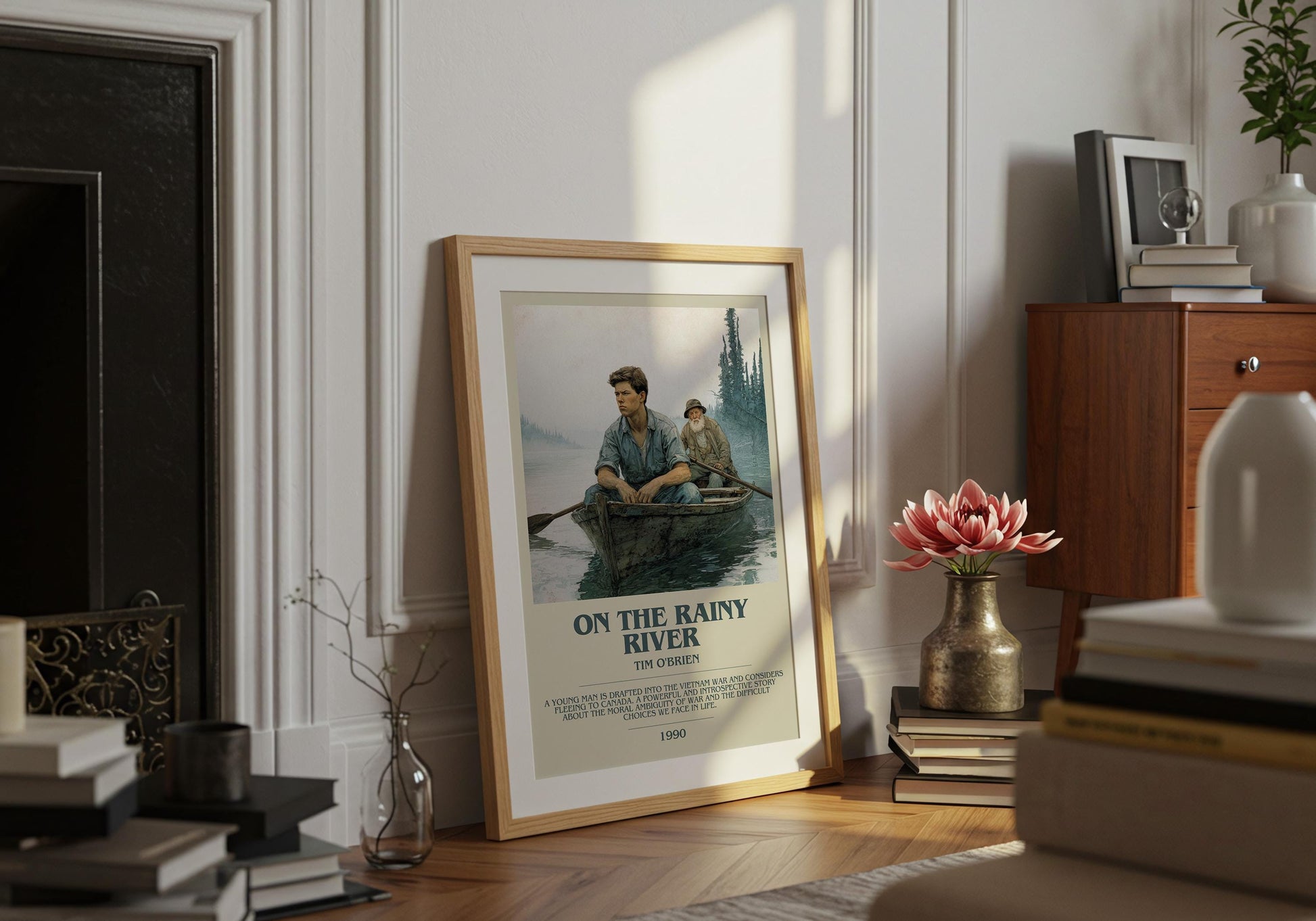 On The Rainy River by Tim O'Brien | Descriptive Book Poster | Modern