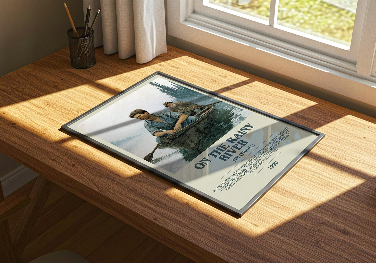 On The Rainy River by Tim O'Brien | Descriptive Book Poster | Modern