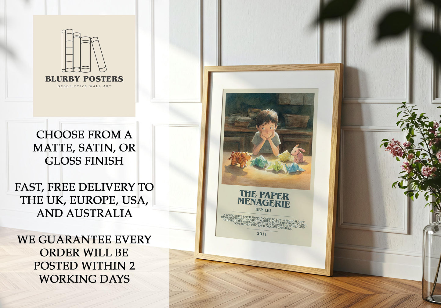 The Paper Menagerie by Ken Liu | Descriptive Book Poster | Modern