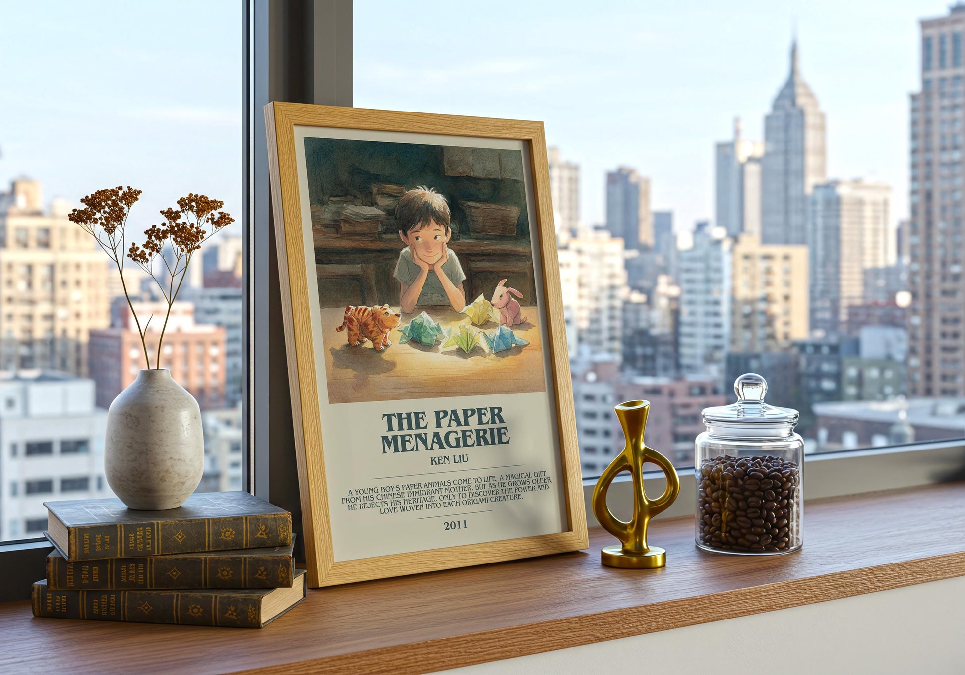 The Paper Menagerie by Ken Liu | Descriptive Book Poster | Modern