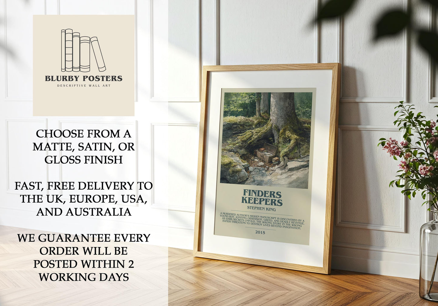 Finders Keepers by Stephen King | Descriptive Book Poster | Modern