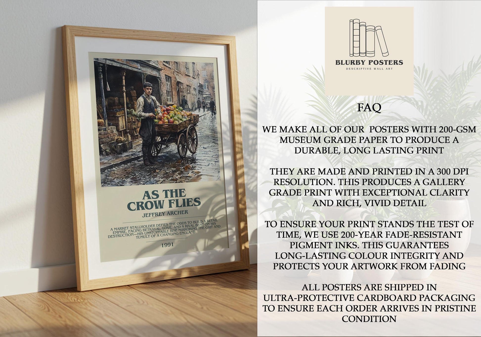 As The Crow Flies by Jeffrey Archer | Descriptive Book Poster | Modern