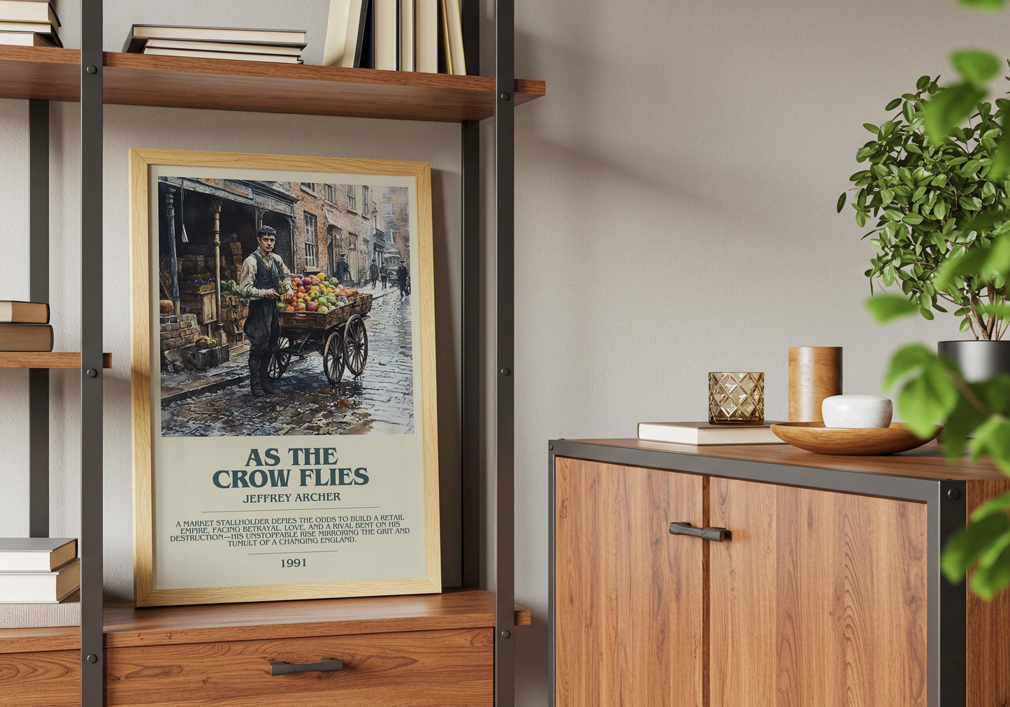 As The Crow Flies by Jeffrey Archer | Descriptive Book Poster | Modern