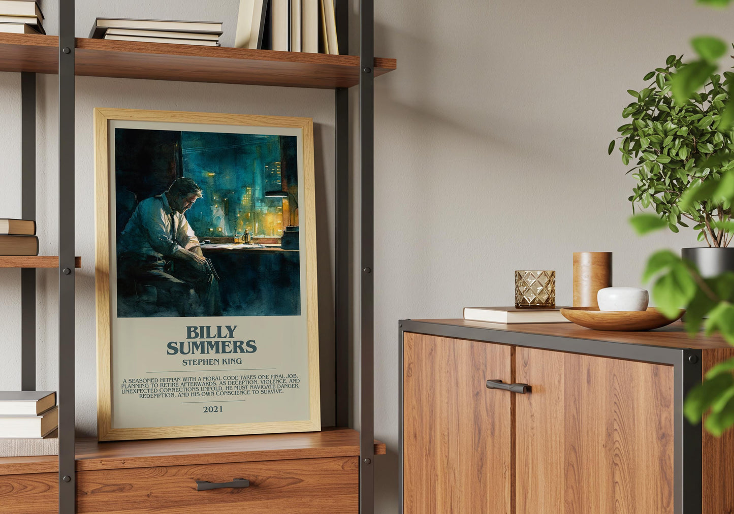 Billy Summers by Stephen King | Descriptive Book Poster | Modern