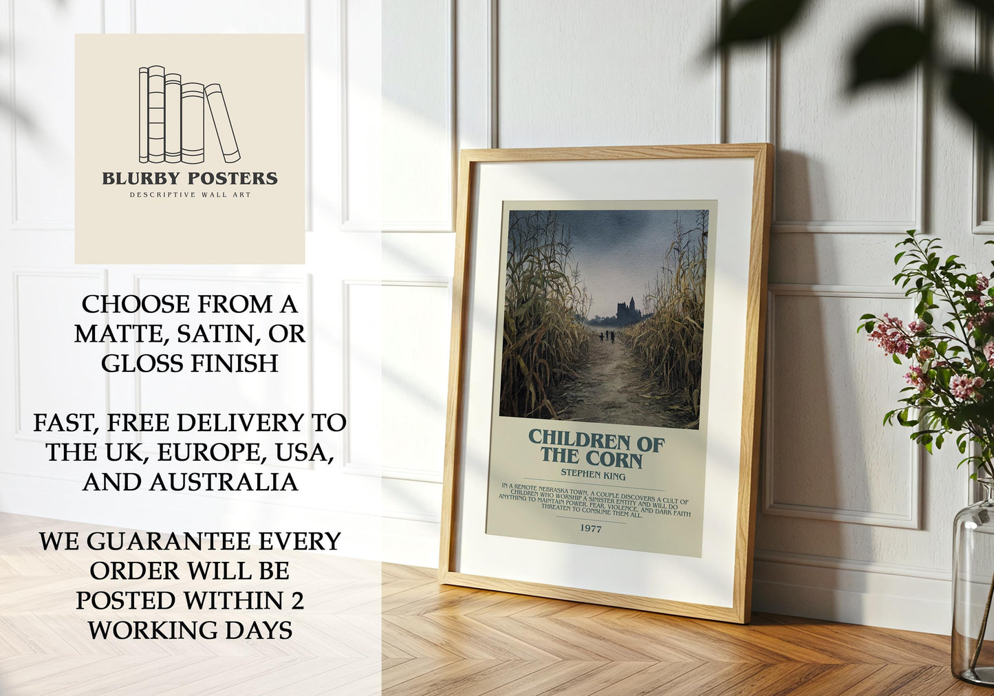 Children Of The Corn by Stephen King | Descriptive Book Poster | Modern