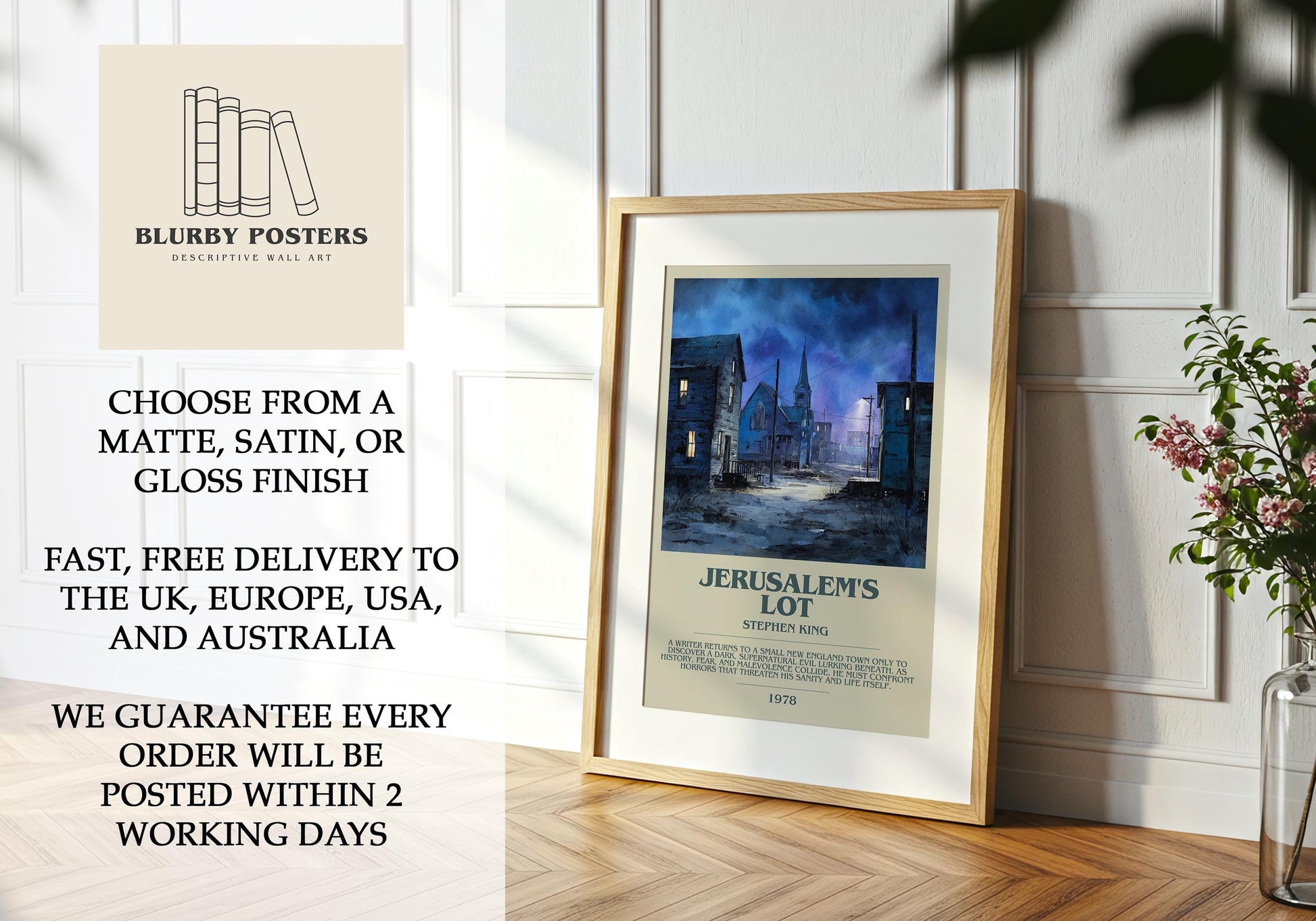 Jerusalem's Lot by Stephen King | Descriptive Book Poster | Modern