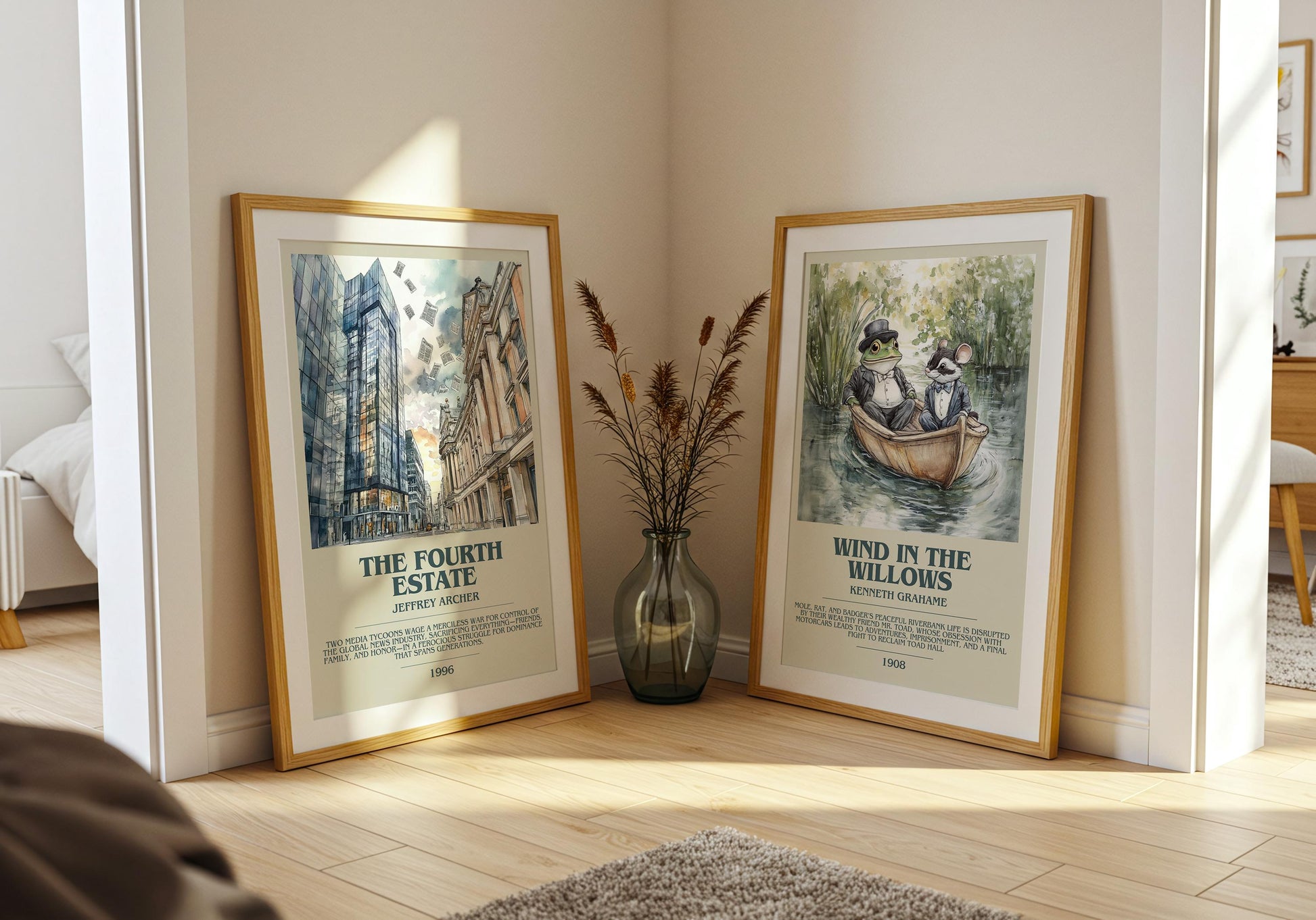 The Fourth Estate by Jeffrey Archer Descriptive Poster Print. Free Delivery Wall Art Author & Blurb Book Artwork Novel