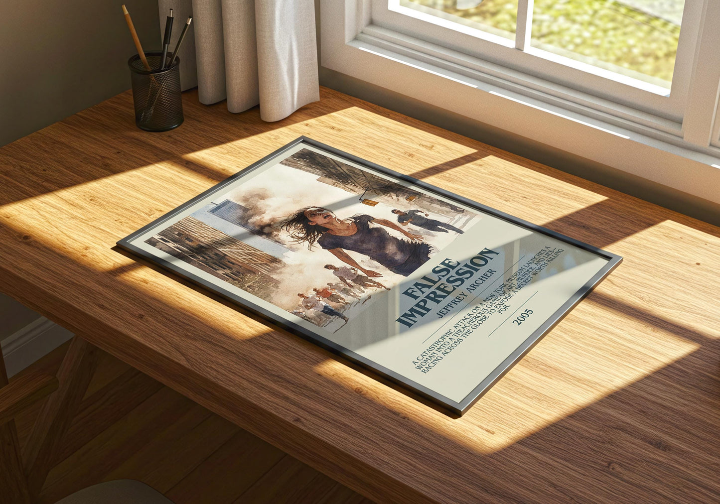 False Impression by Jeffrey Archer | Descriptive Book Poster | Modern