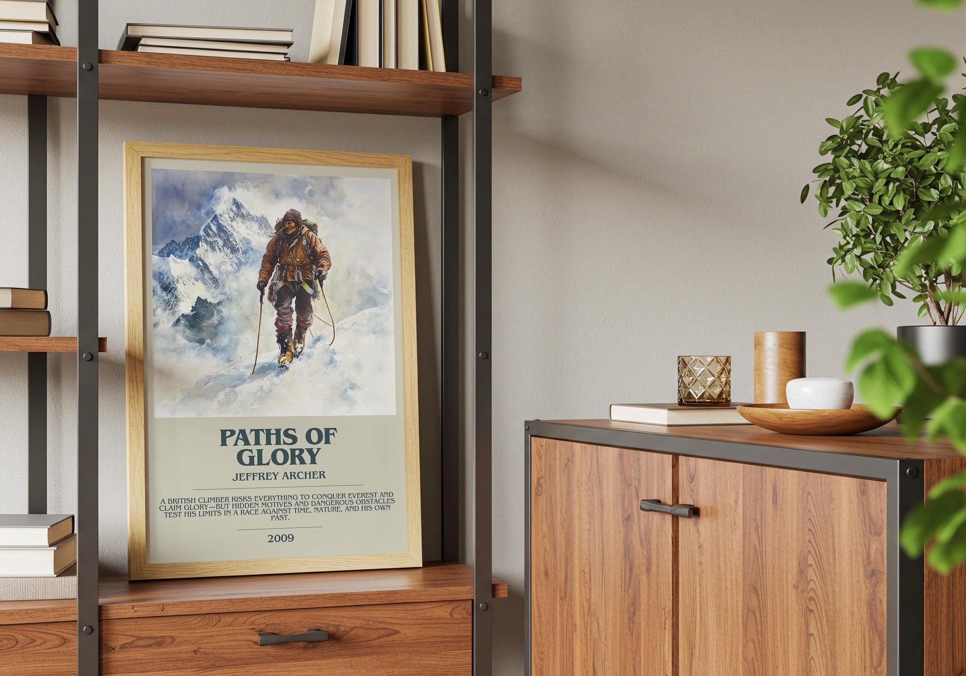 Paths Of Glory by Jeffrey Archer Descriptive Poster Print. Free Delivery Wall Art Author & Blurb Book Artwork Novel