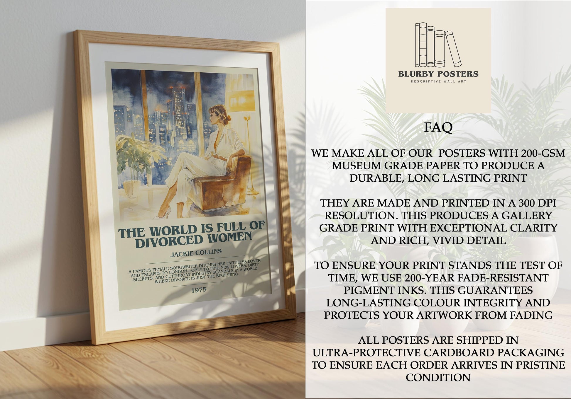 The World Is Full Of Divorced Women by Jackie Collins | Descriptive Book Poster | Modern