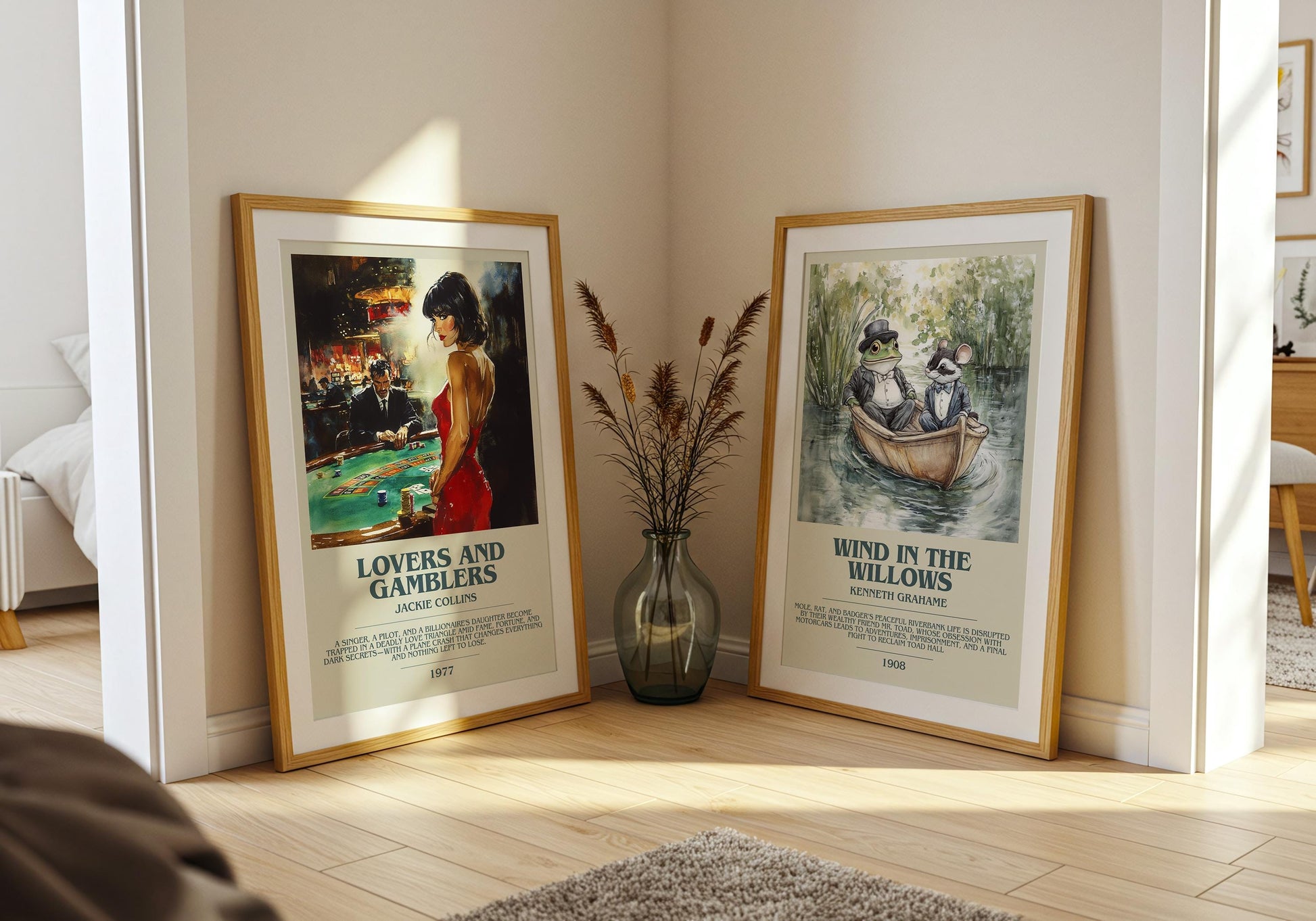 Lovers and Gamblers by Jackie Collins Descriptive Poster Print. Free Delivery Wall Art Author & Blurb Book Artwork Novel
