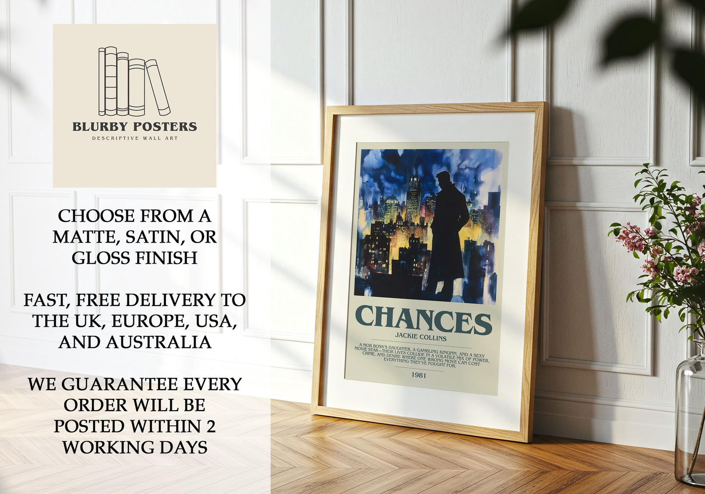 Chances by Jackie Collins | Descriptive Book Poster | Modern