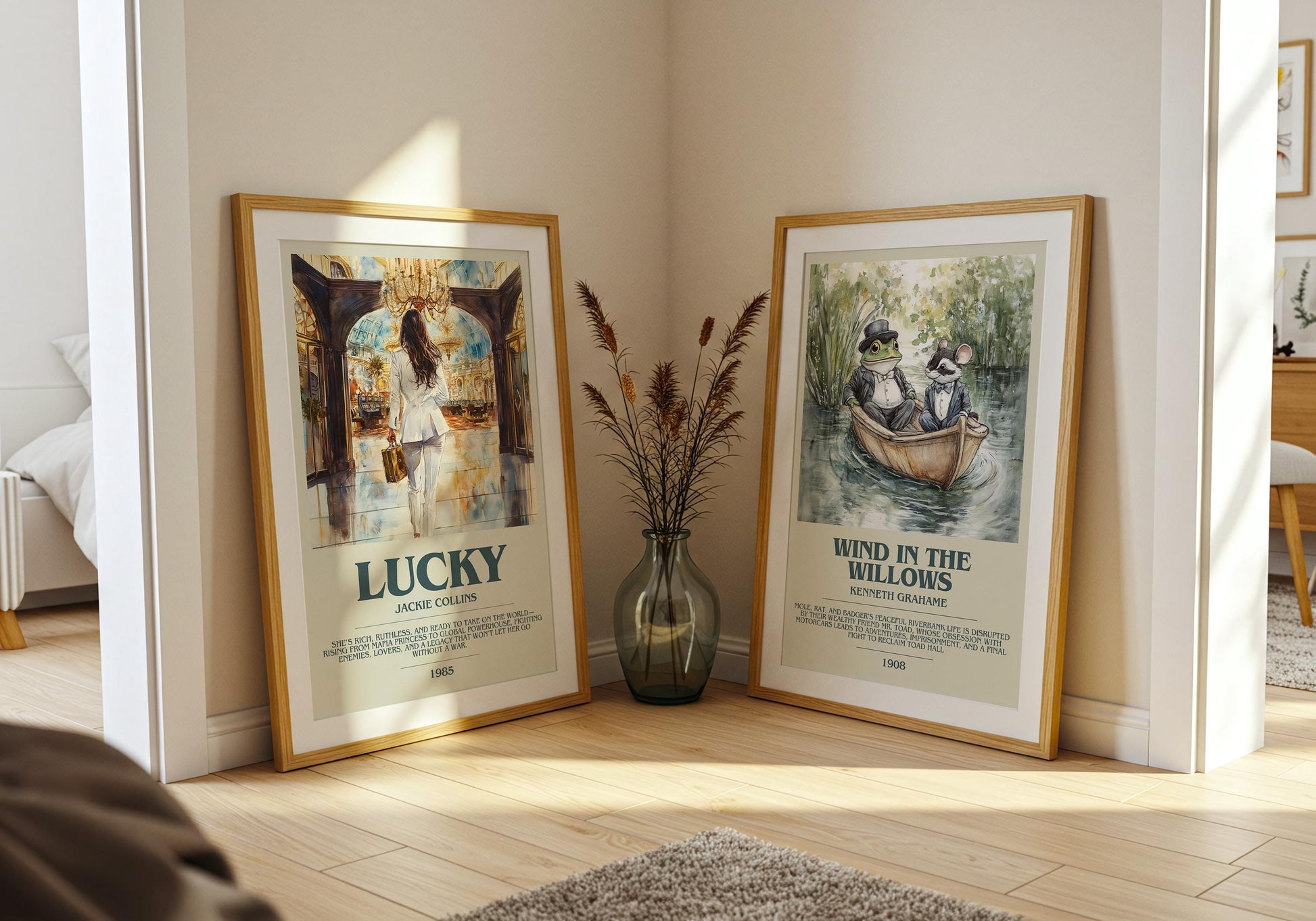 Lucky by Jackie Collins Descriptive Poster Print. Free Delivery Wall Art Author & Blurb Book Artwork Novel