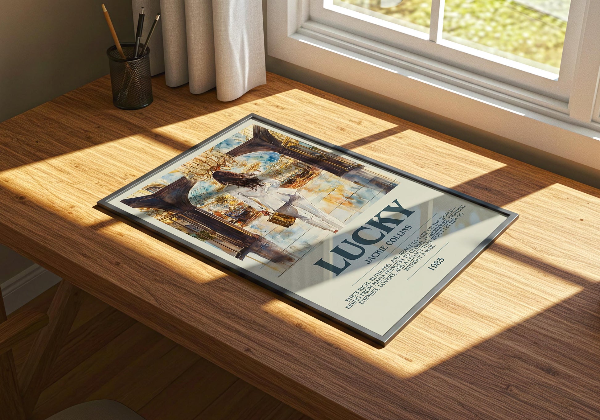 Lucky by Jackie Collins | Descriptive Book Poster | Modern