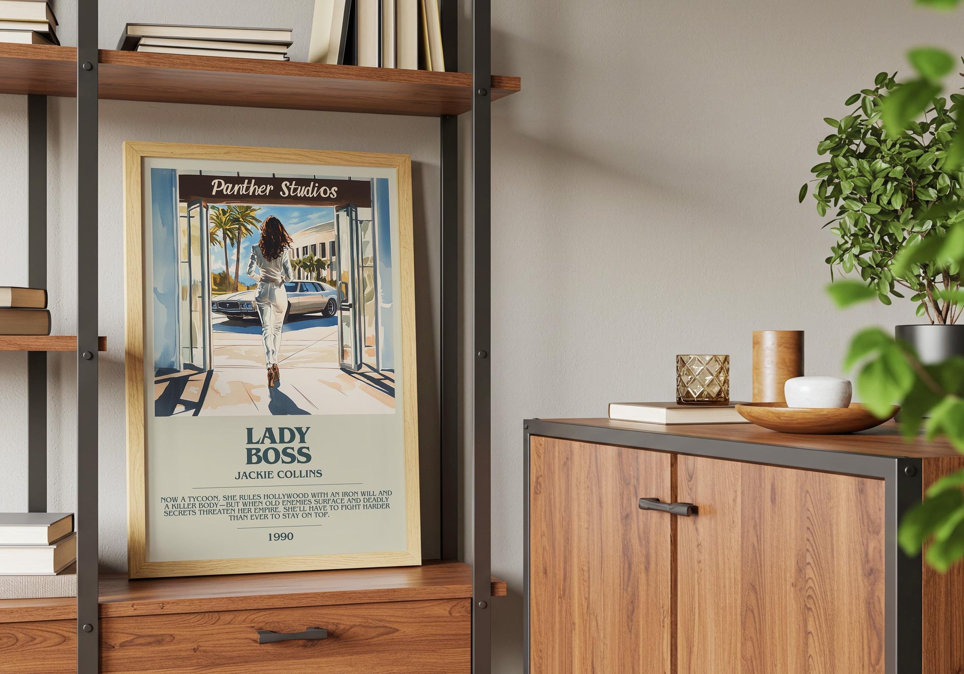 Lady Boss by Jackie Collins Descriptive Poster Print. Free Delivery Wall Art Author & Blurb Book Artwork Novel