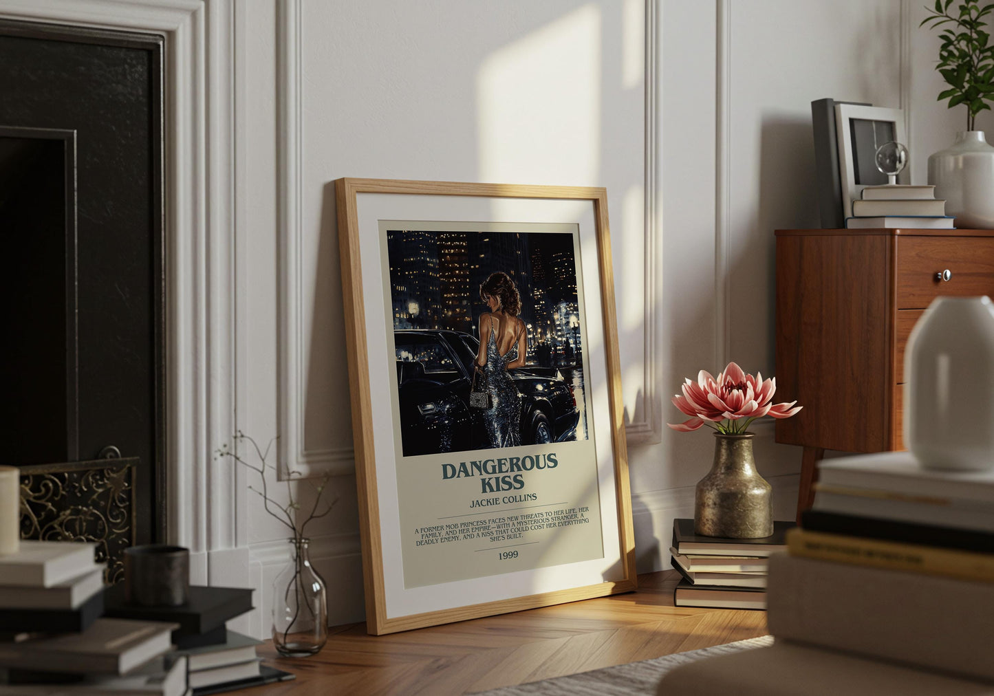 Dangerous Kiss by Jackie Collins | Descriptive Book Poster | Modern